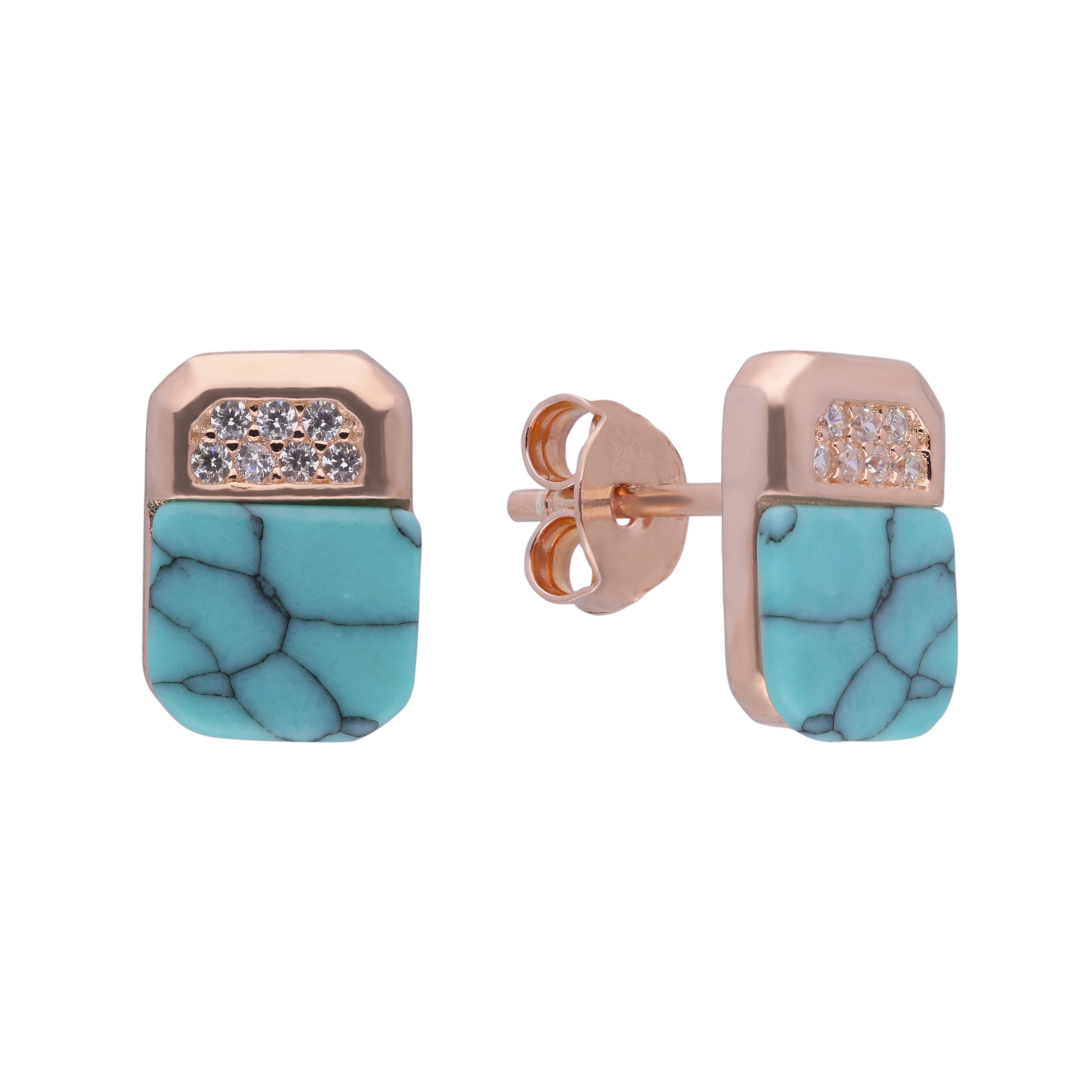 Lightweight Gemstone Sterling Silver Ear Studs | SKU : 0020853952