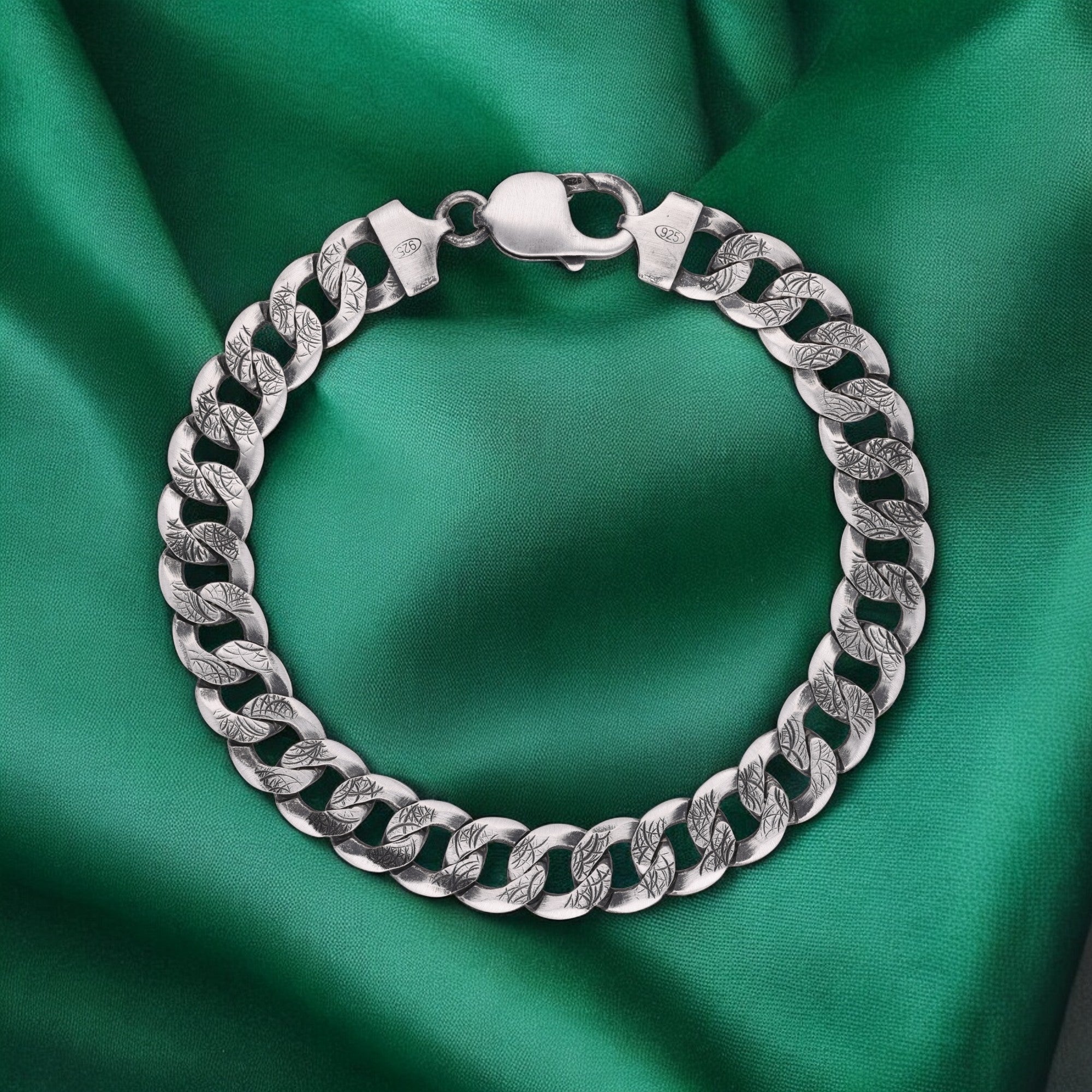 Sterling Silver Oxidized Cuban Bracelet | SKU : 0020860363, 0003401866