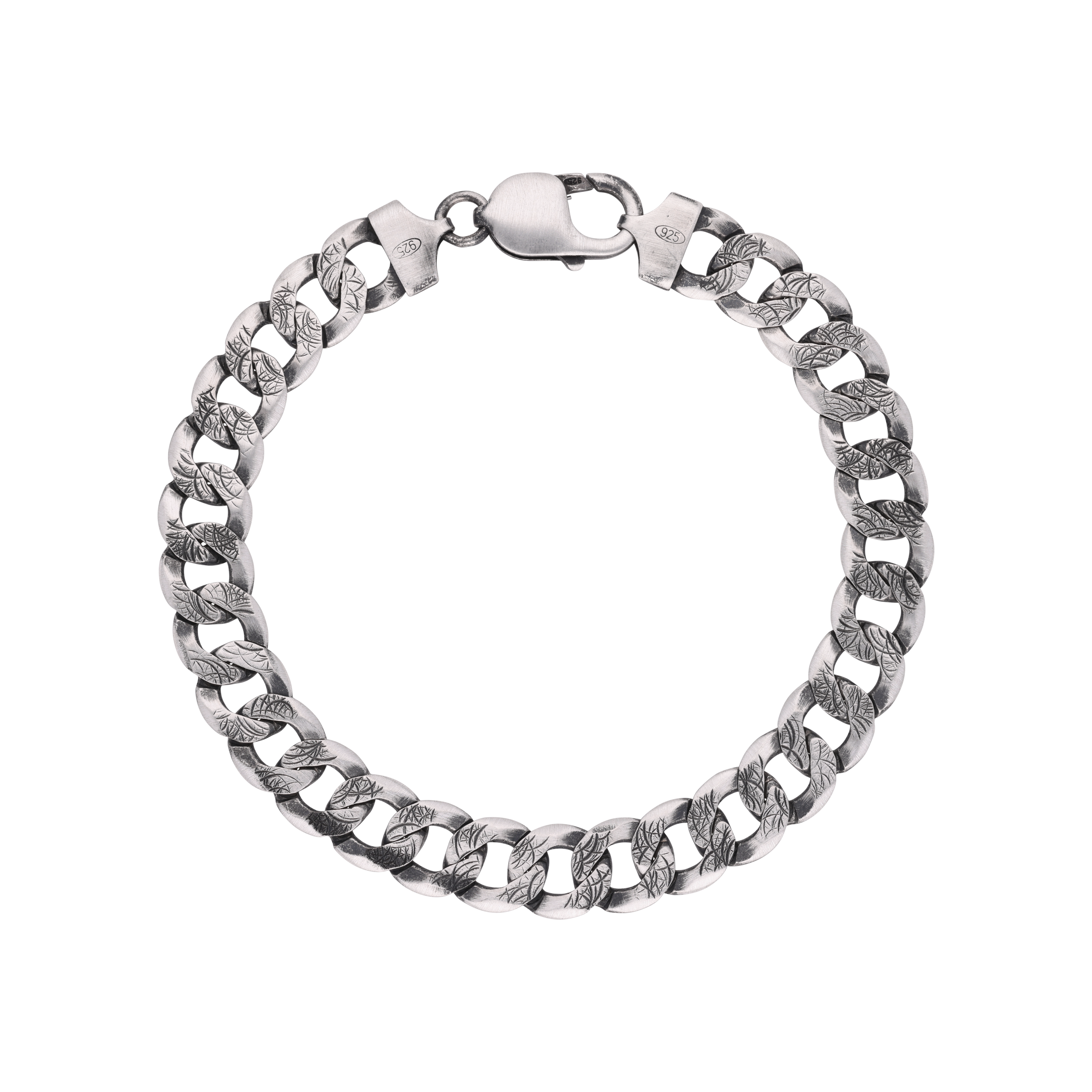 Sterling Silver Oxidized Cuban Bracelet | SKU : 0020860363, 0003401866