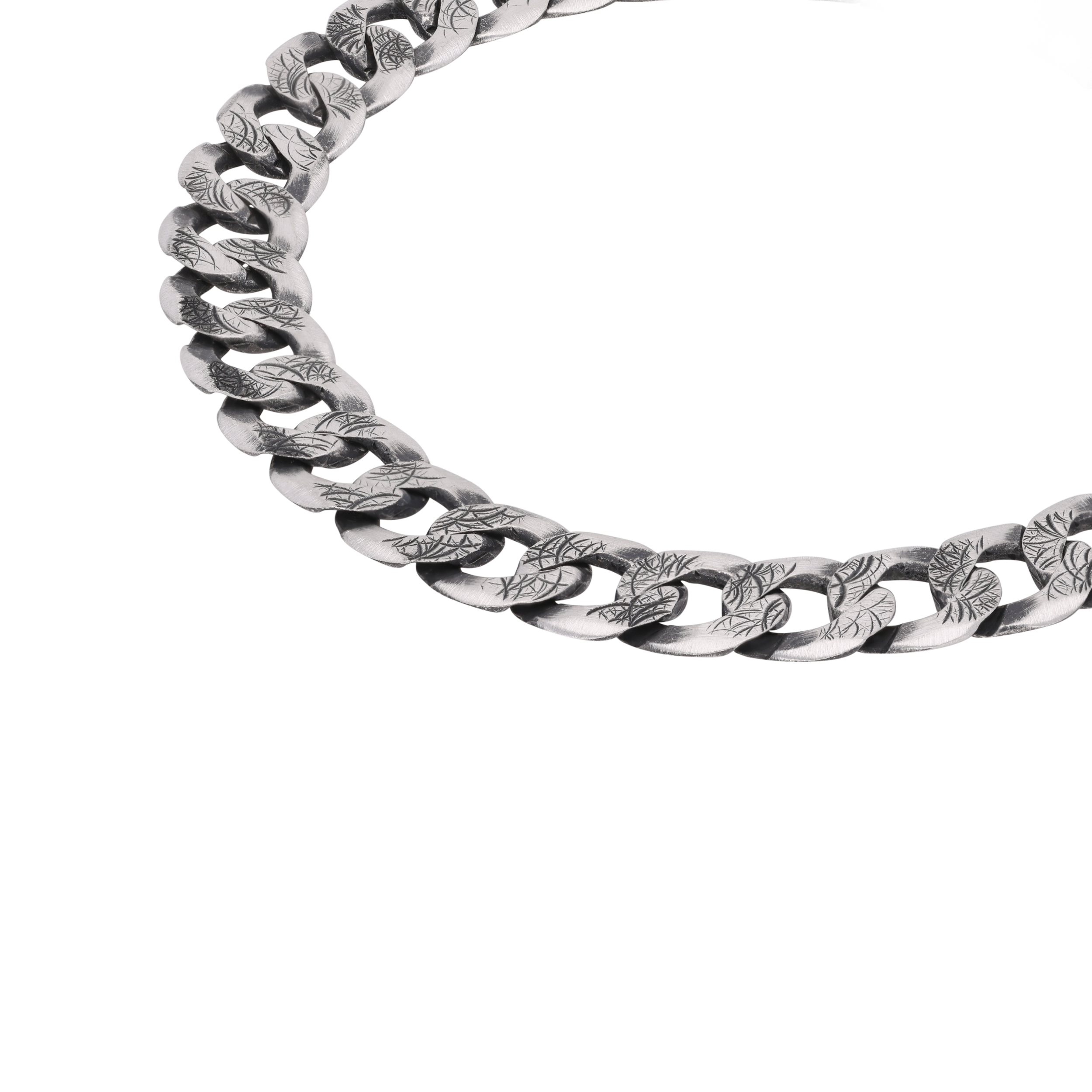 Sterling Silver Oxidized Cuban Bracelet | SKU : 0020860363, 0003401866