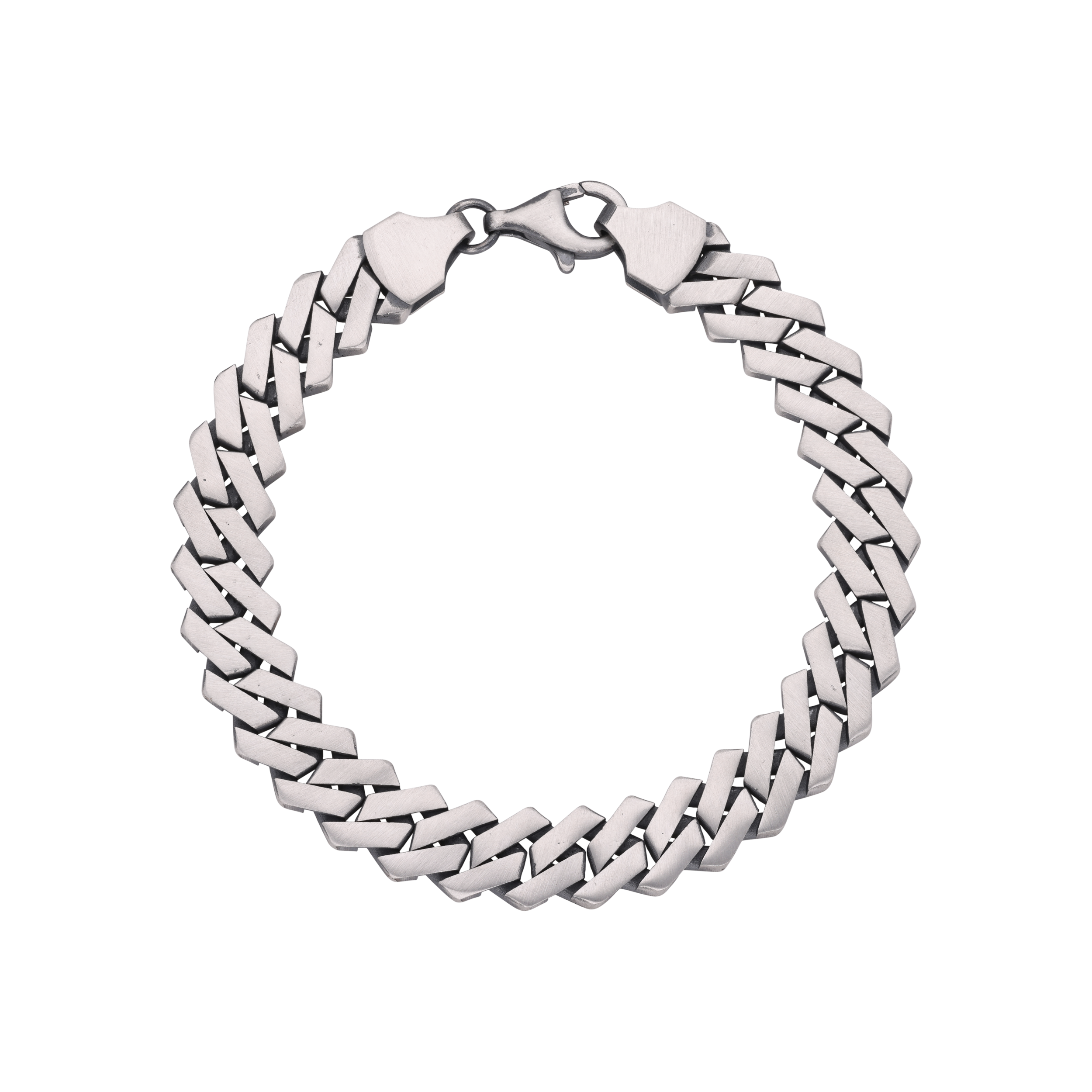 Oxidized Sterling Silver Cuban Chain Bracelet | SKU : 0020860370