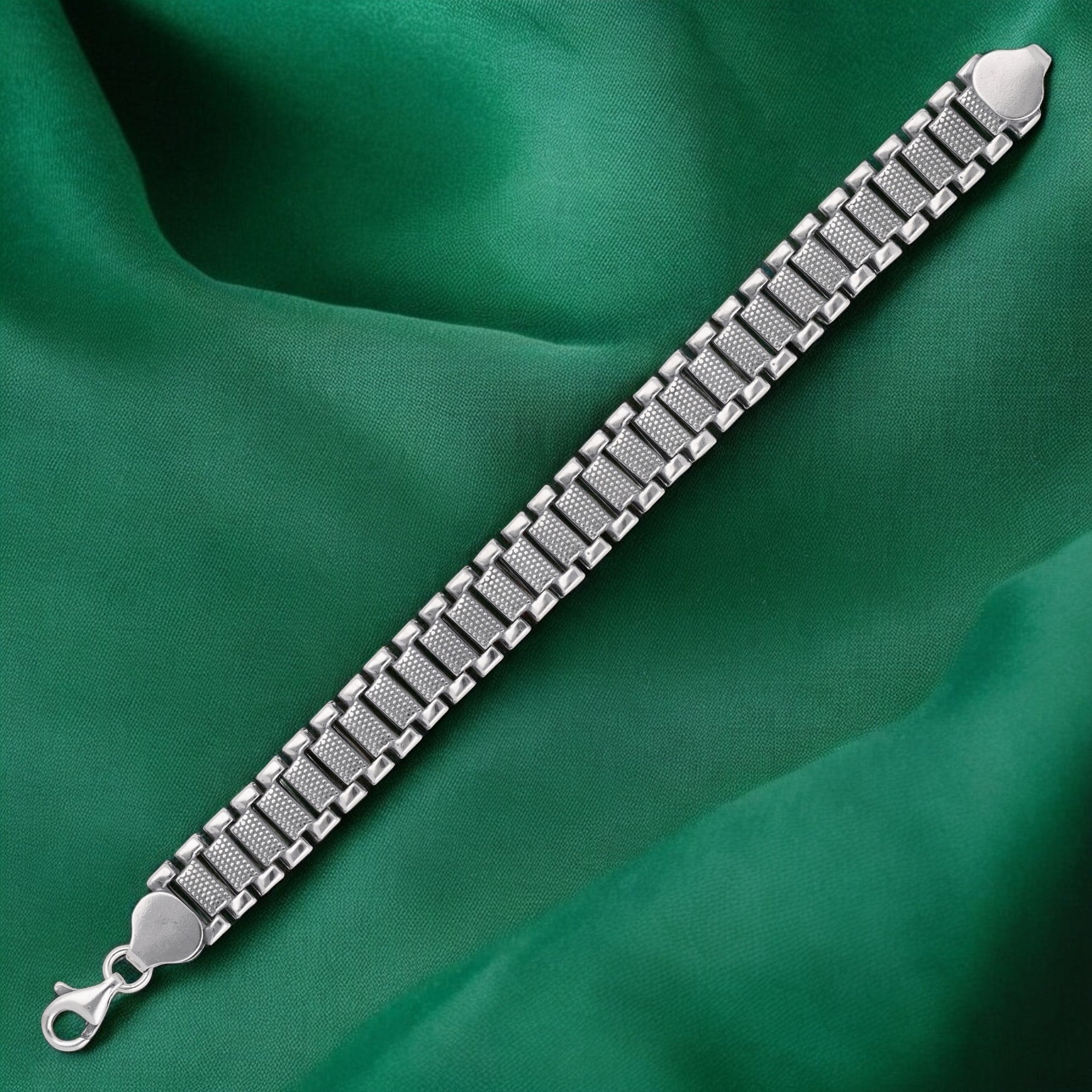 Sterling Silver Dual-Finish Chain Bracelet | SKU : 0020882259, 0020882266