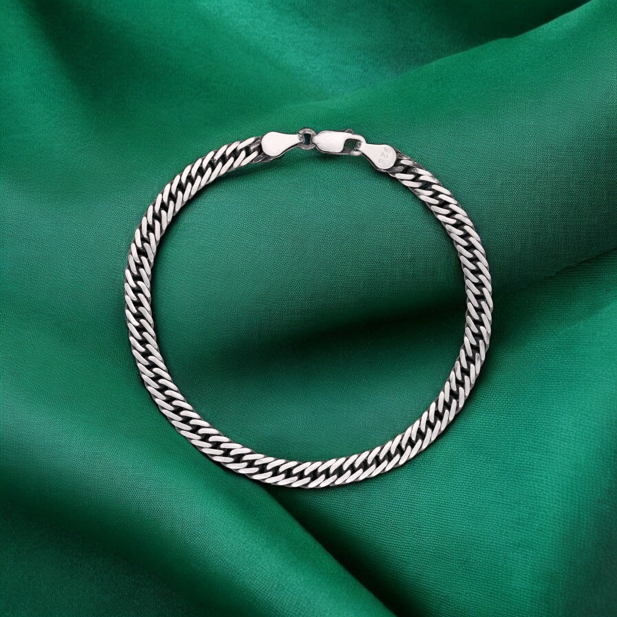 Oxidized Interlinked Solid Chain Bracelet | SKU : 0003402108, 0020882280, 0020882273