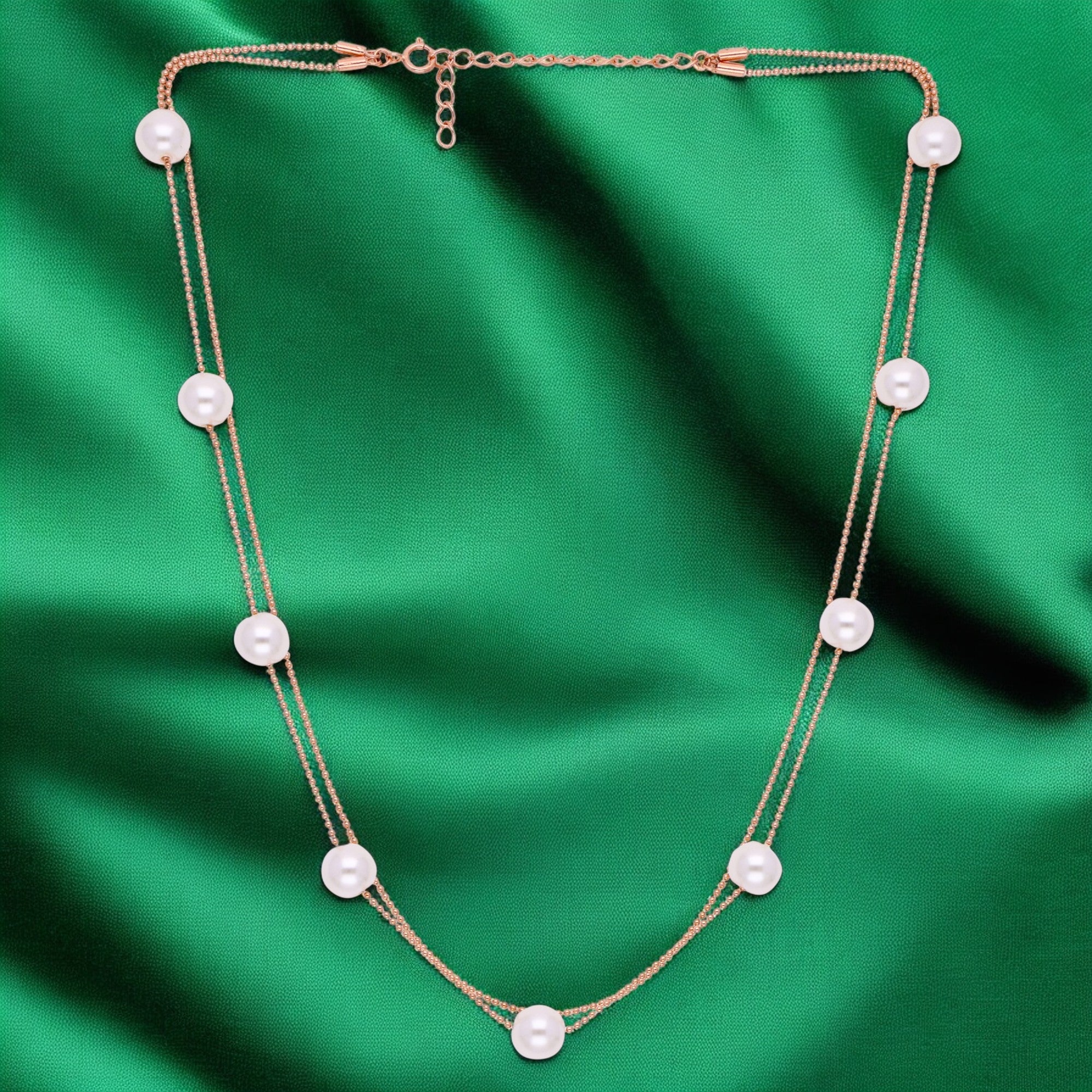 Rose Gold Pearl Accent Italian Chain | SKU : 0020882372