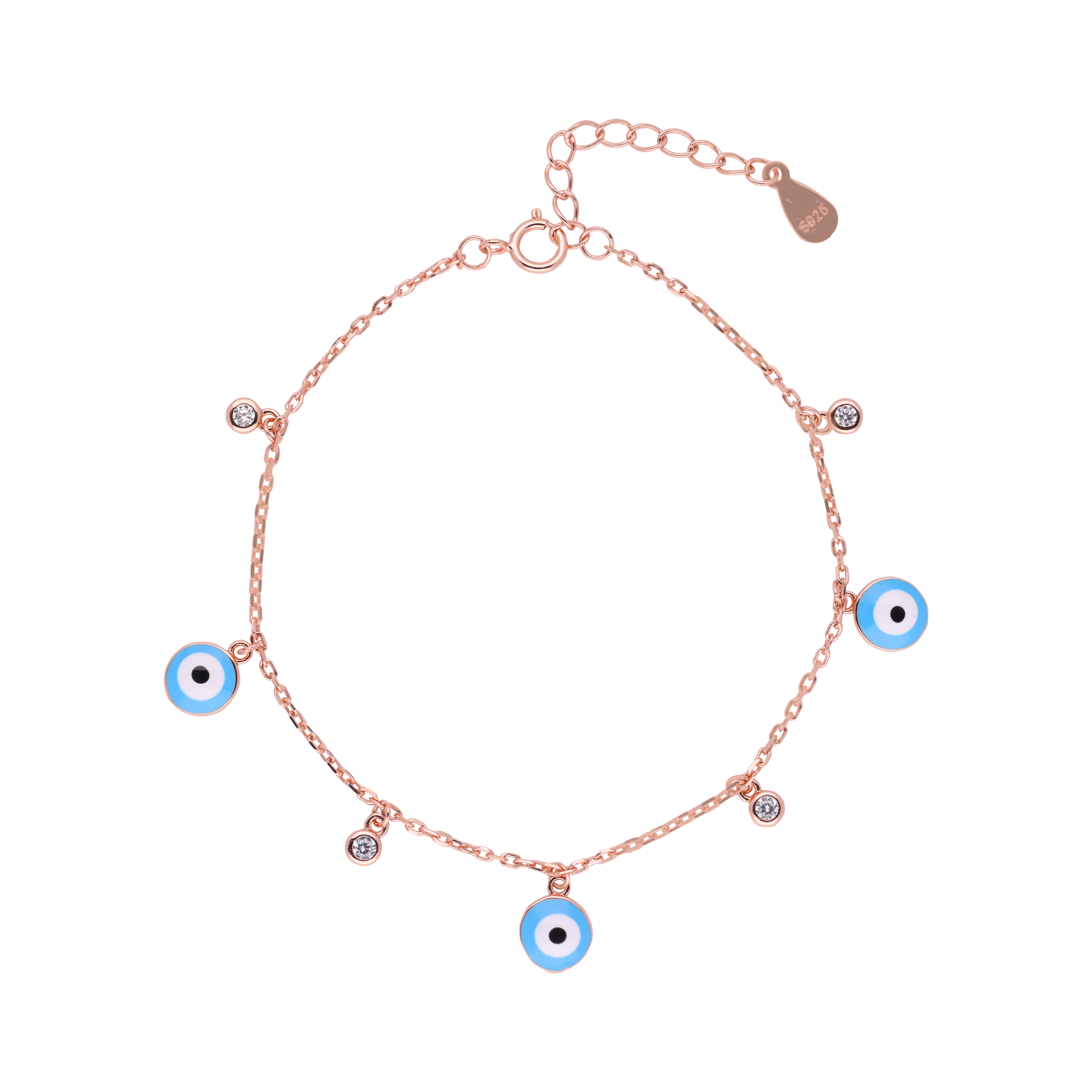 Sterling Silver Evil Eye Chain Bracelet | SKU : 0020882518, 0020882501