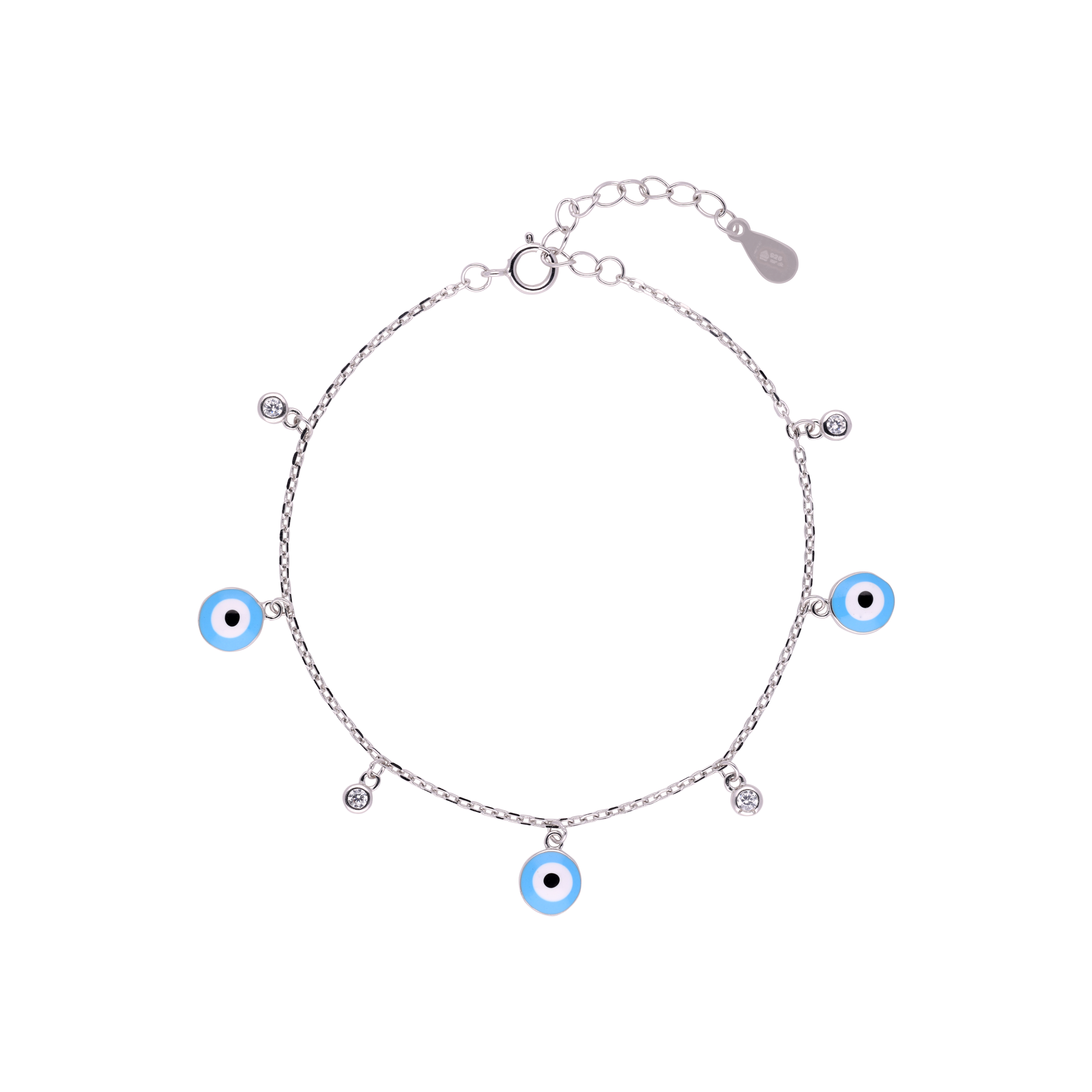 Sterling Silver Evil Eye Chain Bracelet | SKU : 0020882518, 0020882501