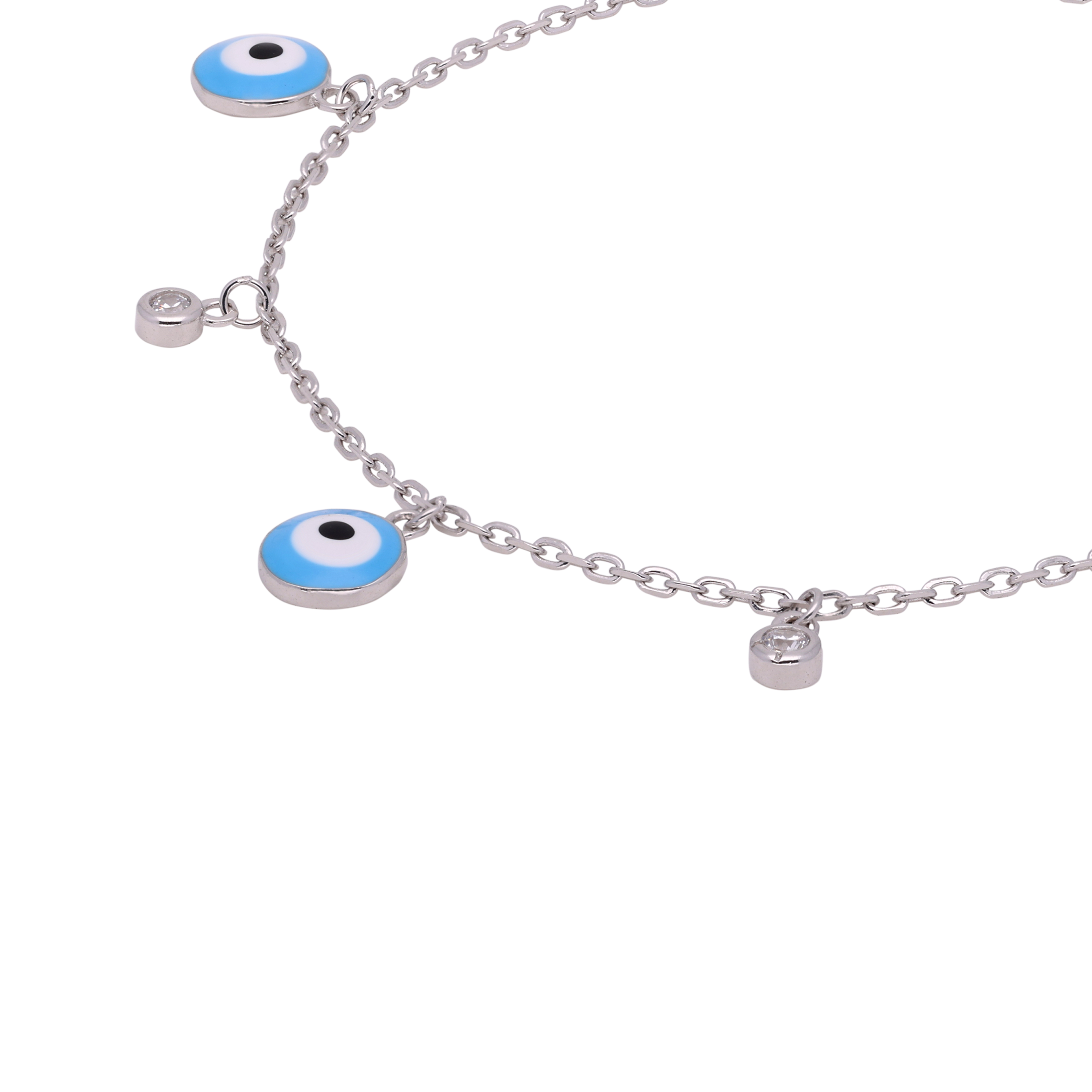 Sterling Silver Evil Eye Chain Bracelet | SKU : 0020882518, 0020882501