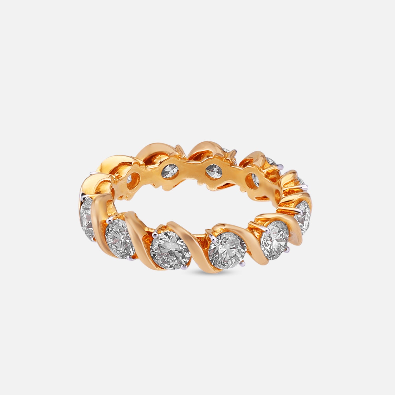 Eternal Radiance Round Brilliant Lab-Grown Diamond Eternity Ring in Yellow Gold | SKU : 0020916404