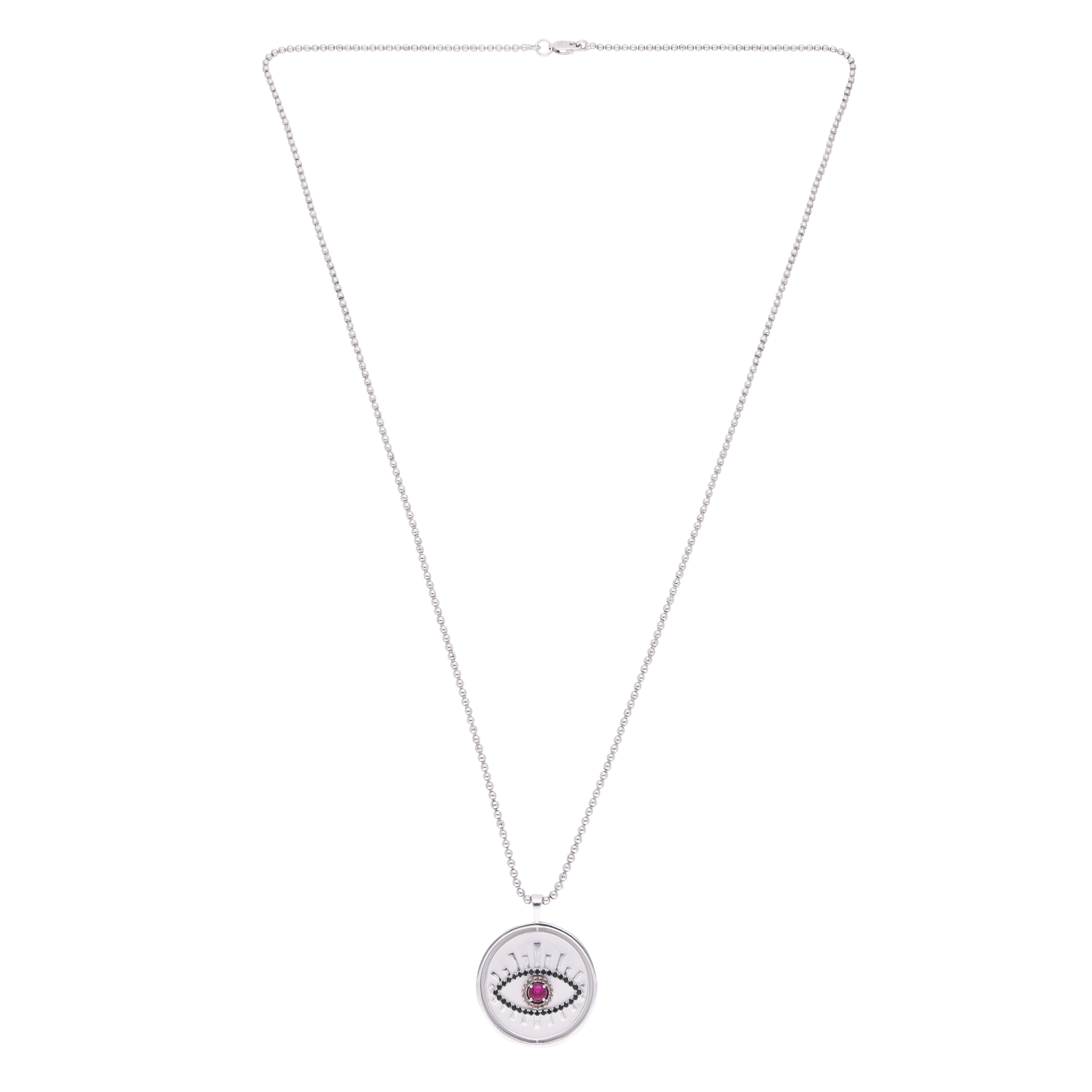 11:11 Evil Eye Chain Pendant – Silver Finish Sterling Silver with Gemstone | SKU : 0020986087