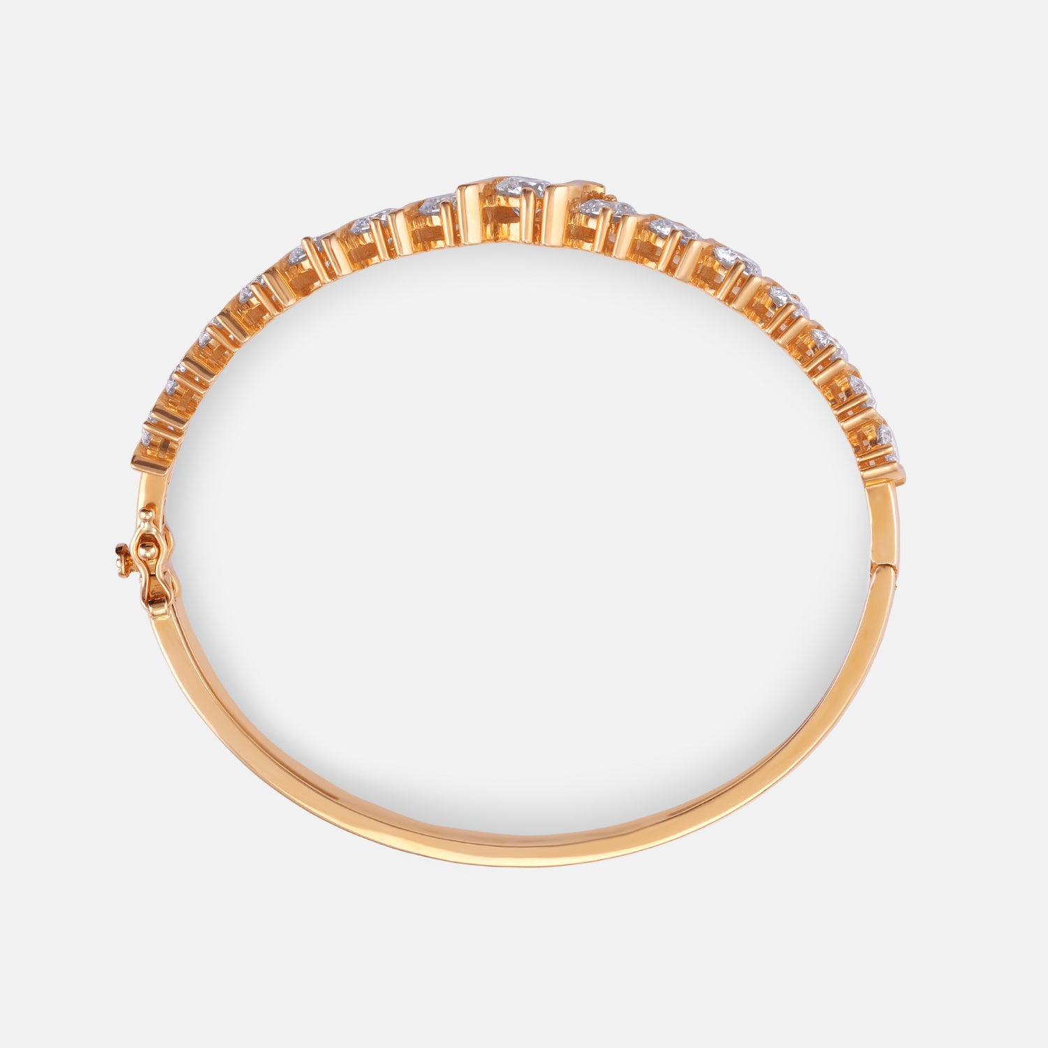 Round Brilliant 5.900 Carat Lab Grown Diamond Bangle in Gold | SKU : 0021071027