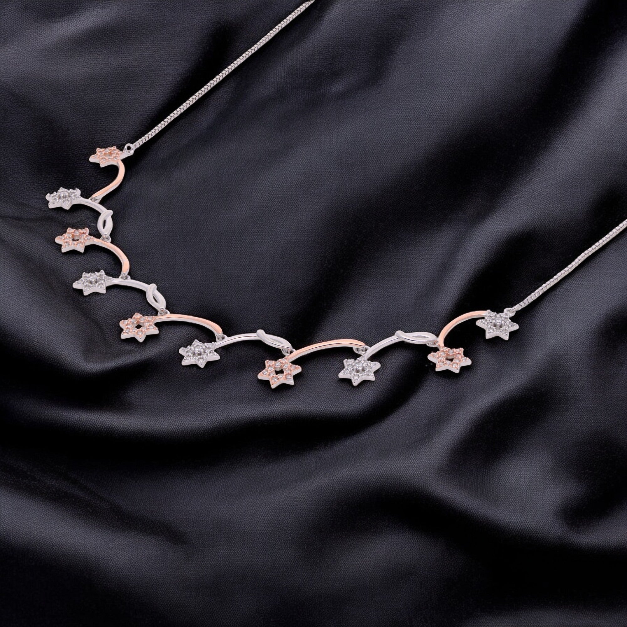 Celestial Star Silver Necklace | SKU : 0021143090, 0021143052