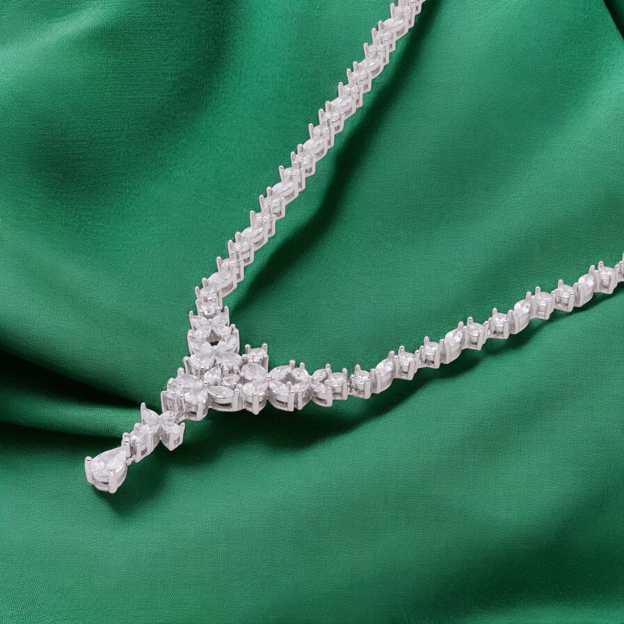 Radiant Marquise Silver Necklace | SKU : 0021143243, 0021143229, 0021143205