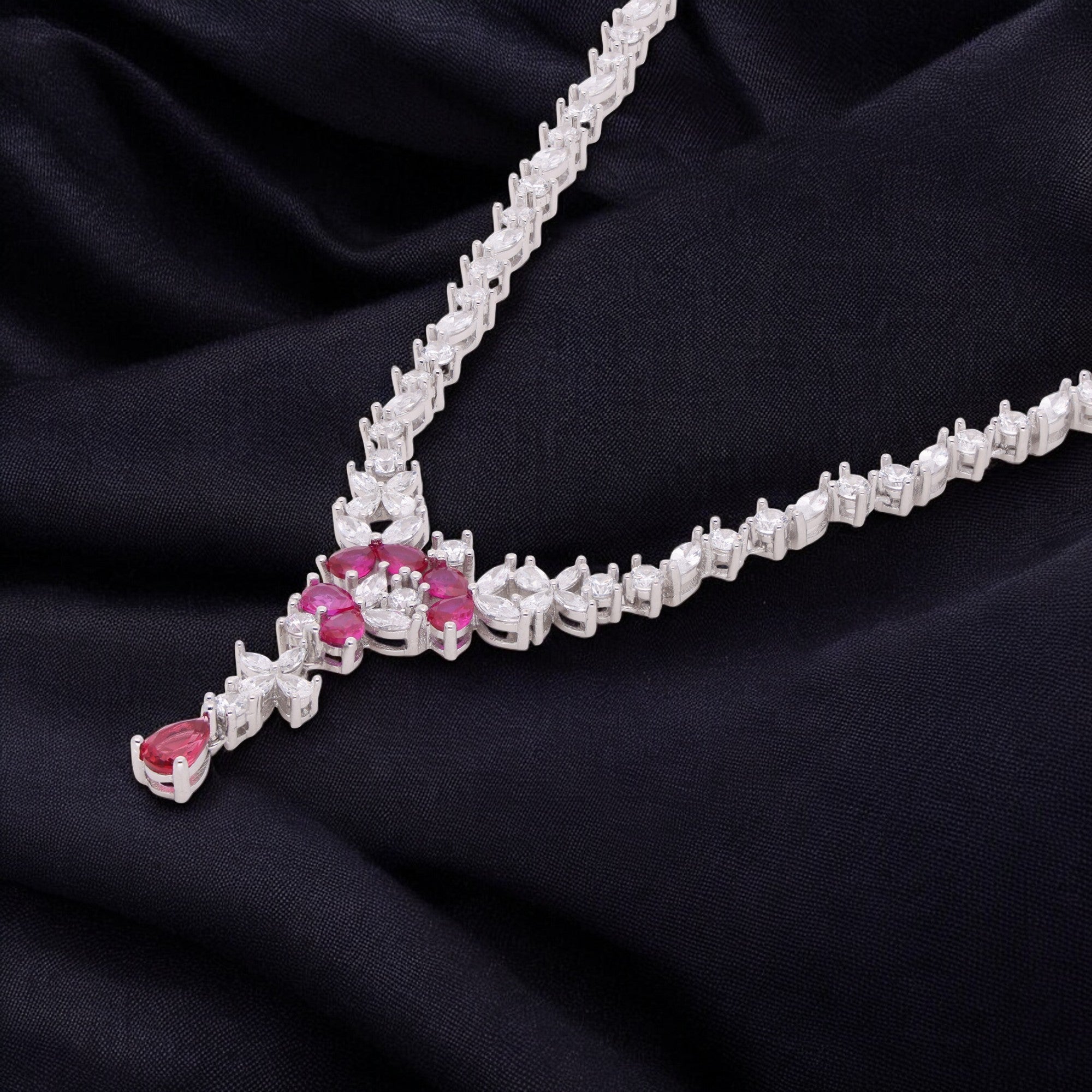 Radiant Marquise Silver Necklace | SKU : 0021143243, 0021143229, 0021143205