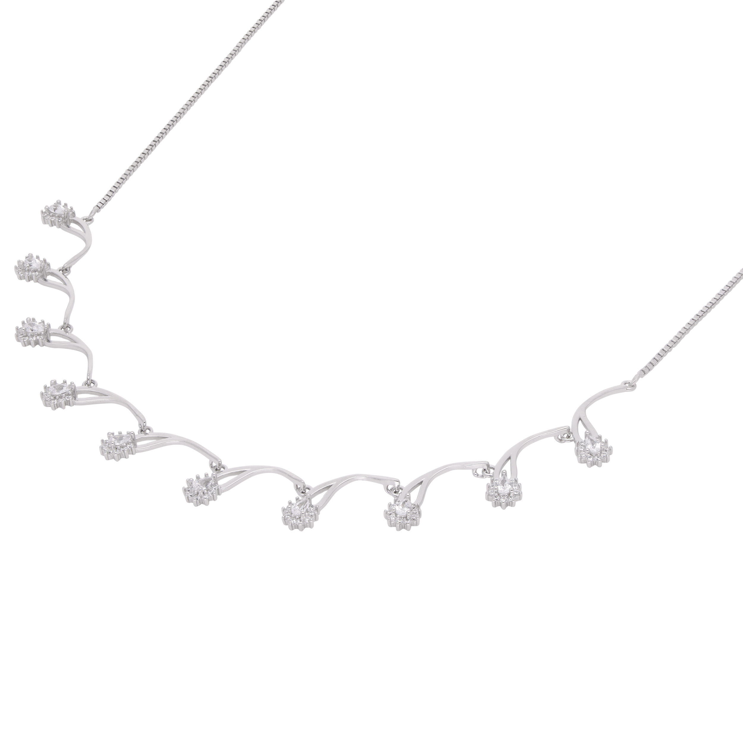 Sterling Silver Floral Vine Drop Necklace | SKU : 0021158551