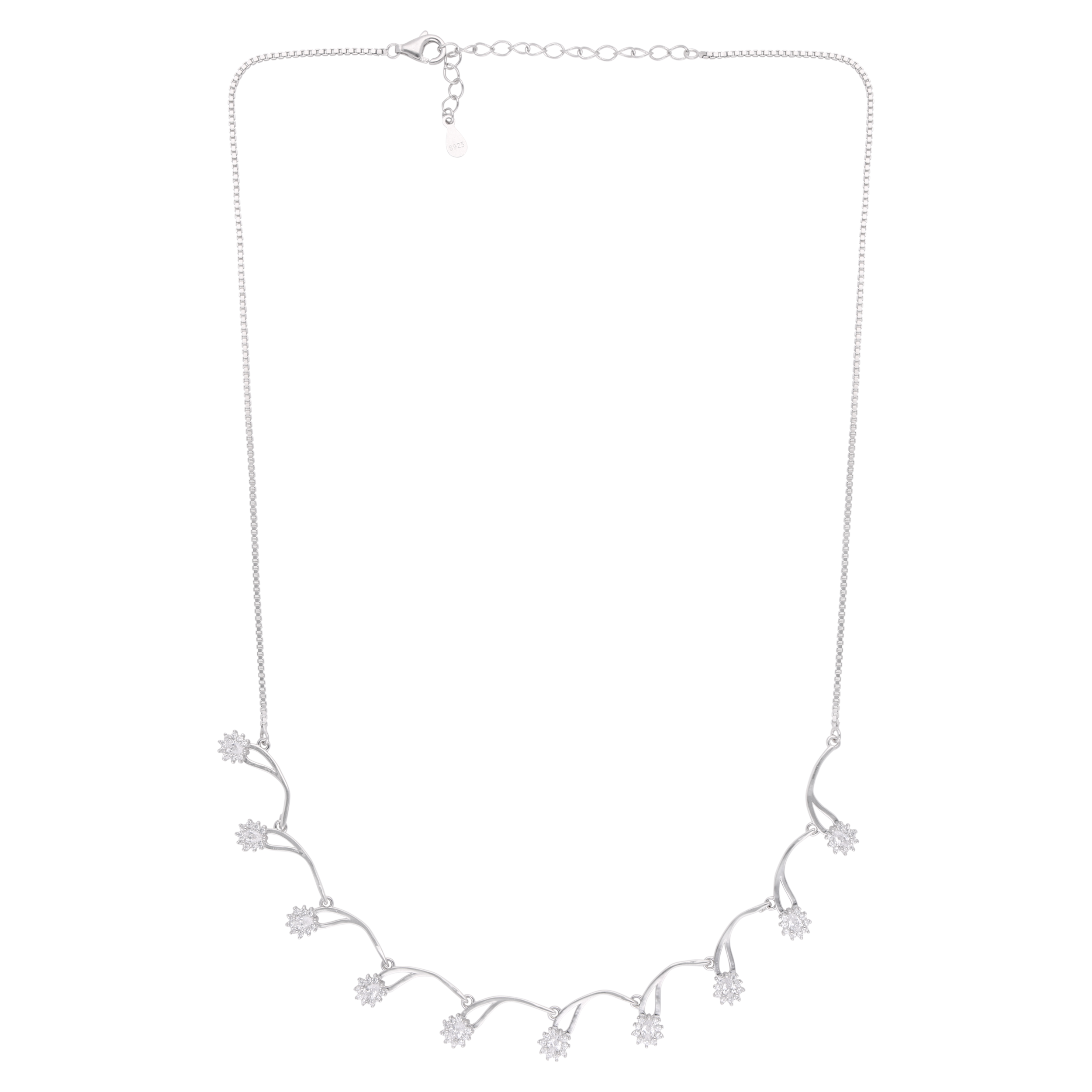 Sterling Silver Floral Vine Drop Necklace | SKU : 0021158551