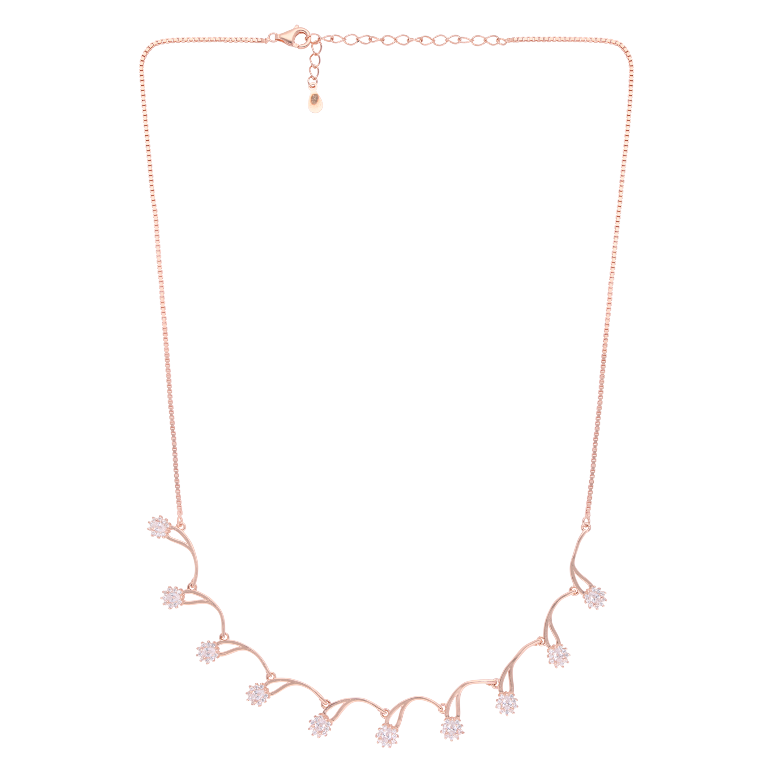 Rose Gold Sterling Silver Floral Vine Necklace | SKU : 0021158599, 0021158575