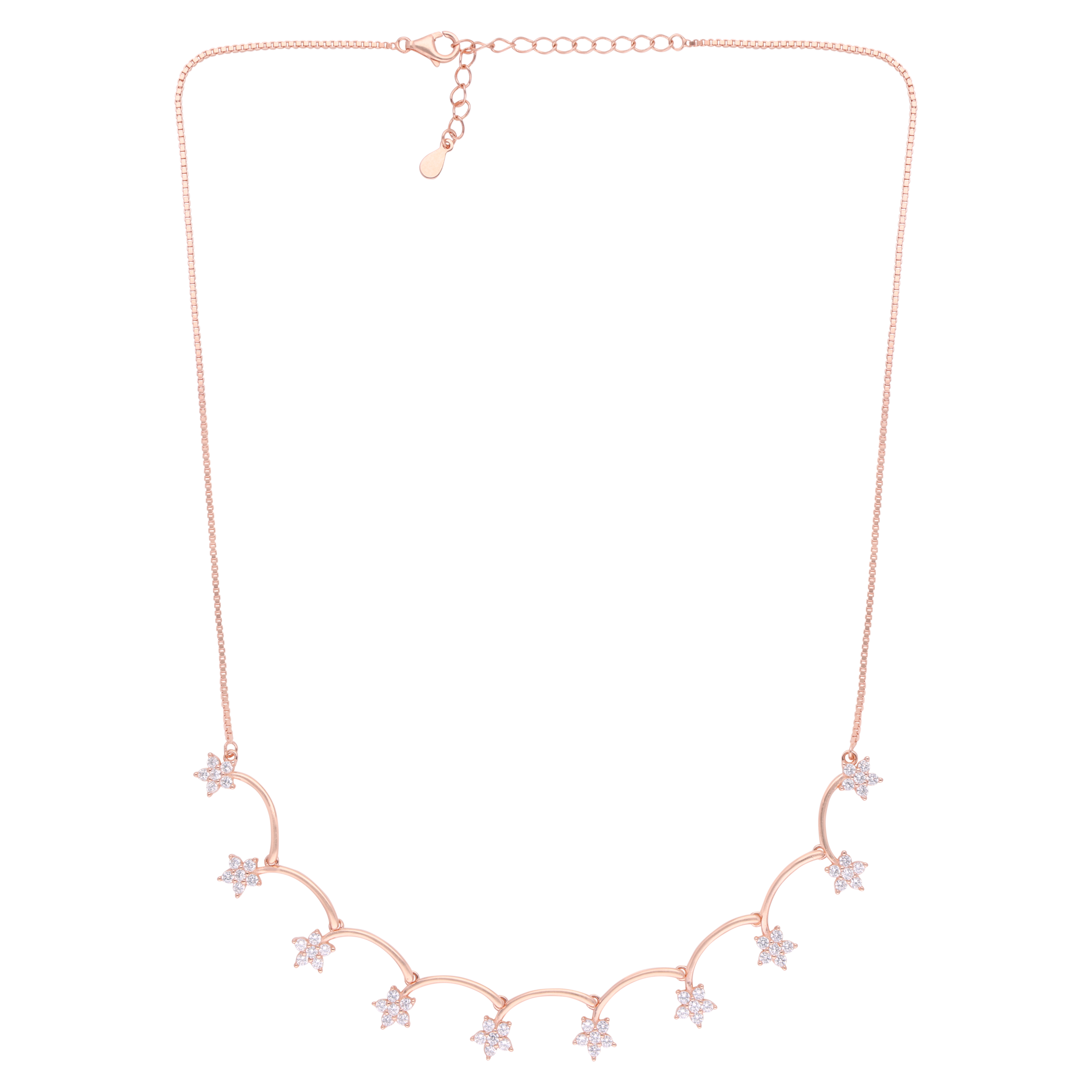 Rose Gold Sterling Silver Floral Vine Necklace | SKU : 0021158636, 0021158650