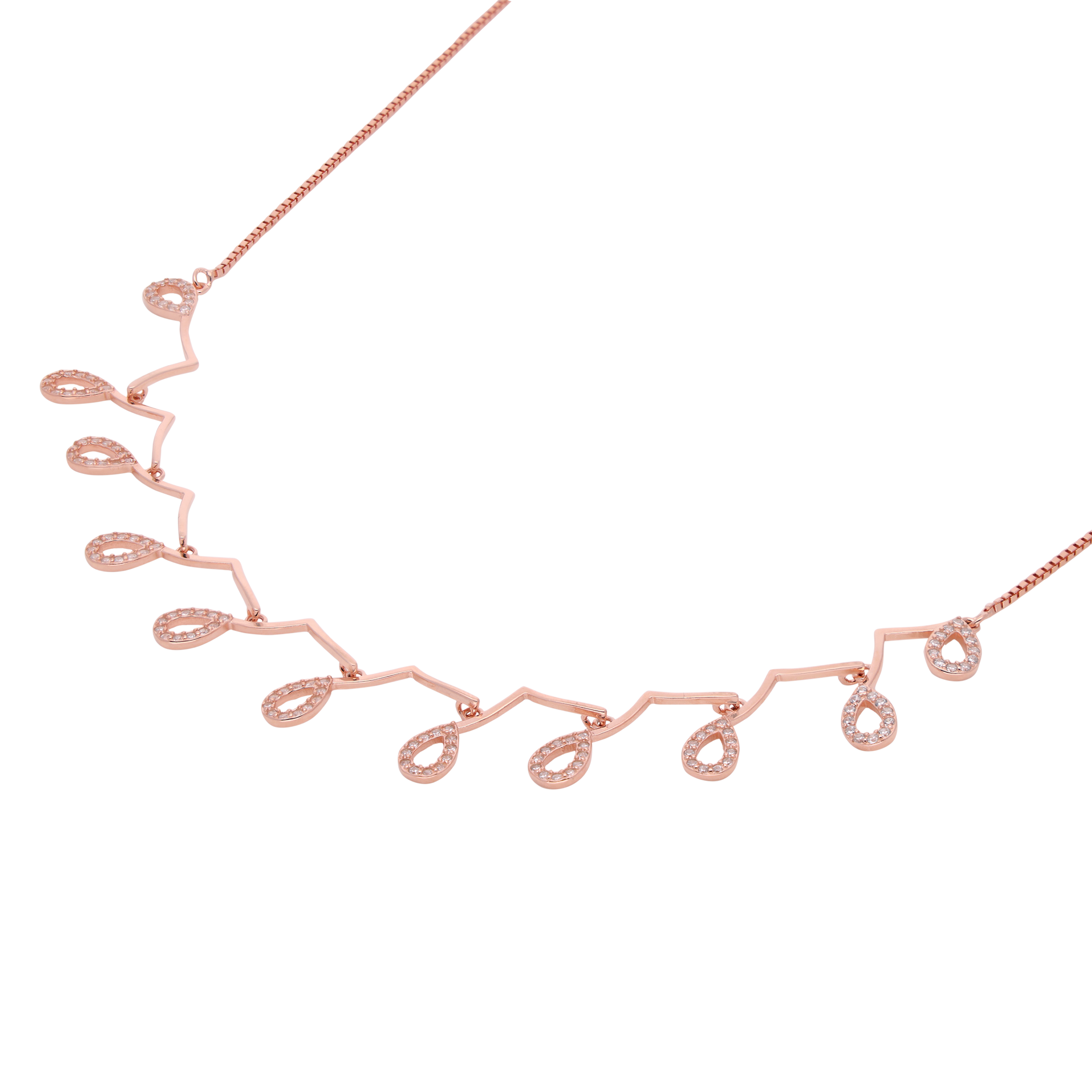 Rose Gold Sterling Silver Dewdrop Vine Necklace | SKU : 0021158674