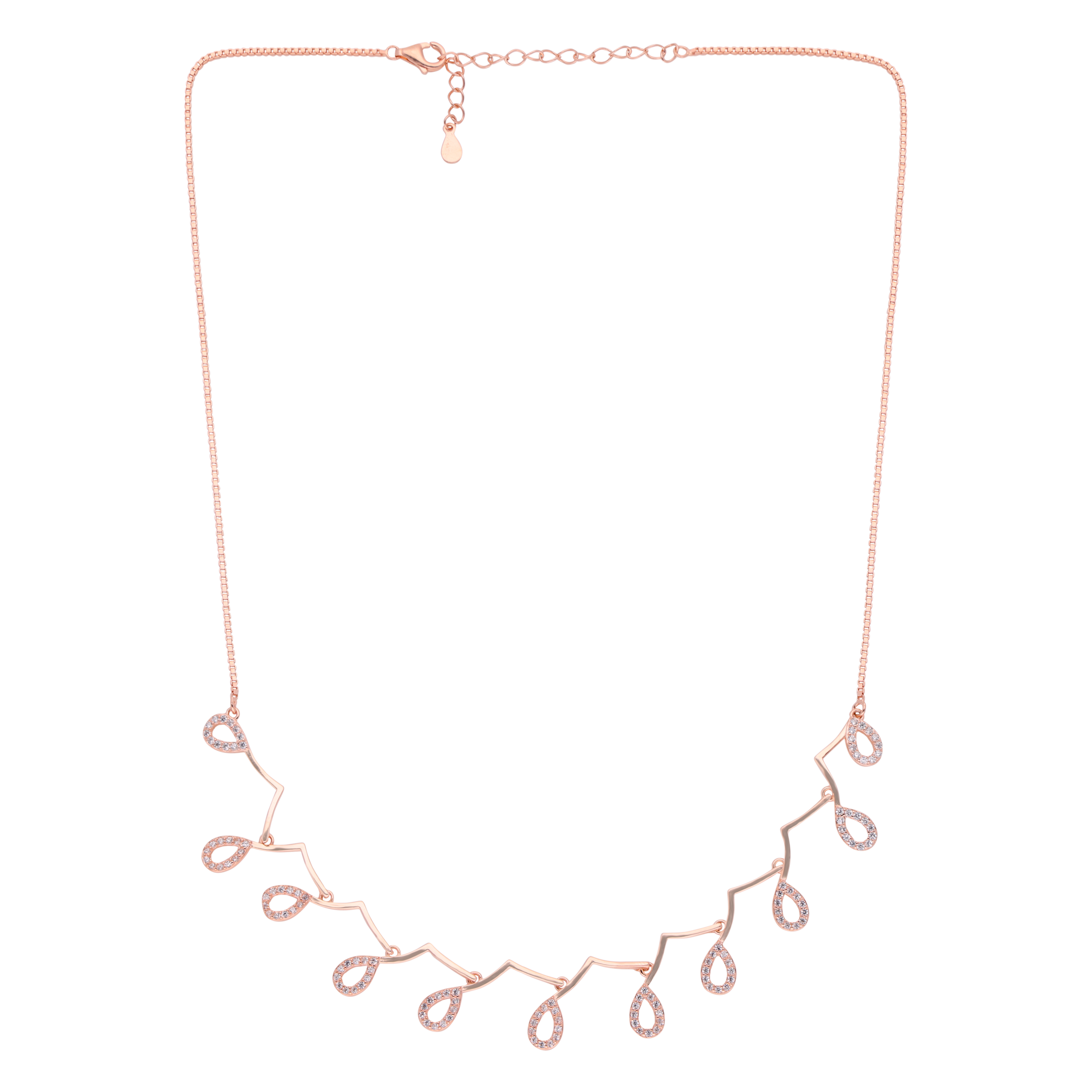 Rose Gold Sterling Silver Dewdrop Vine Necklace | SKU : 0021158674