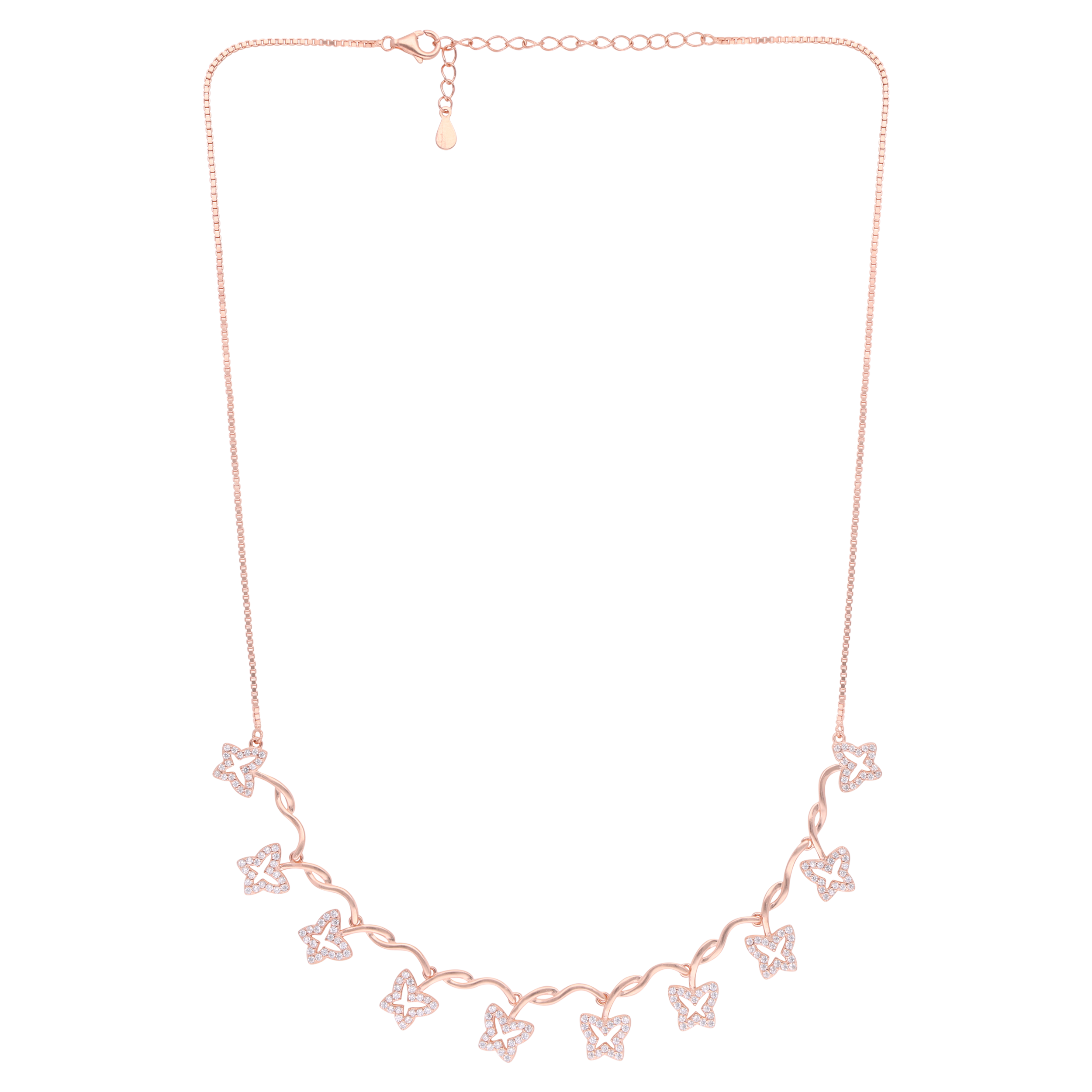 Rose Gold Sterling Silver Butterfly Vine Necklace | SKU : 0021158698