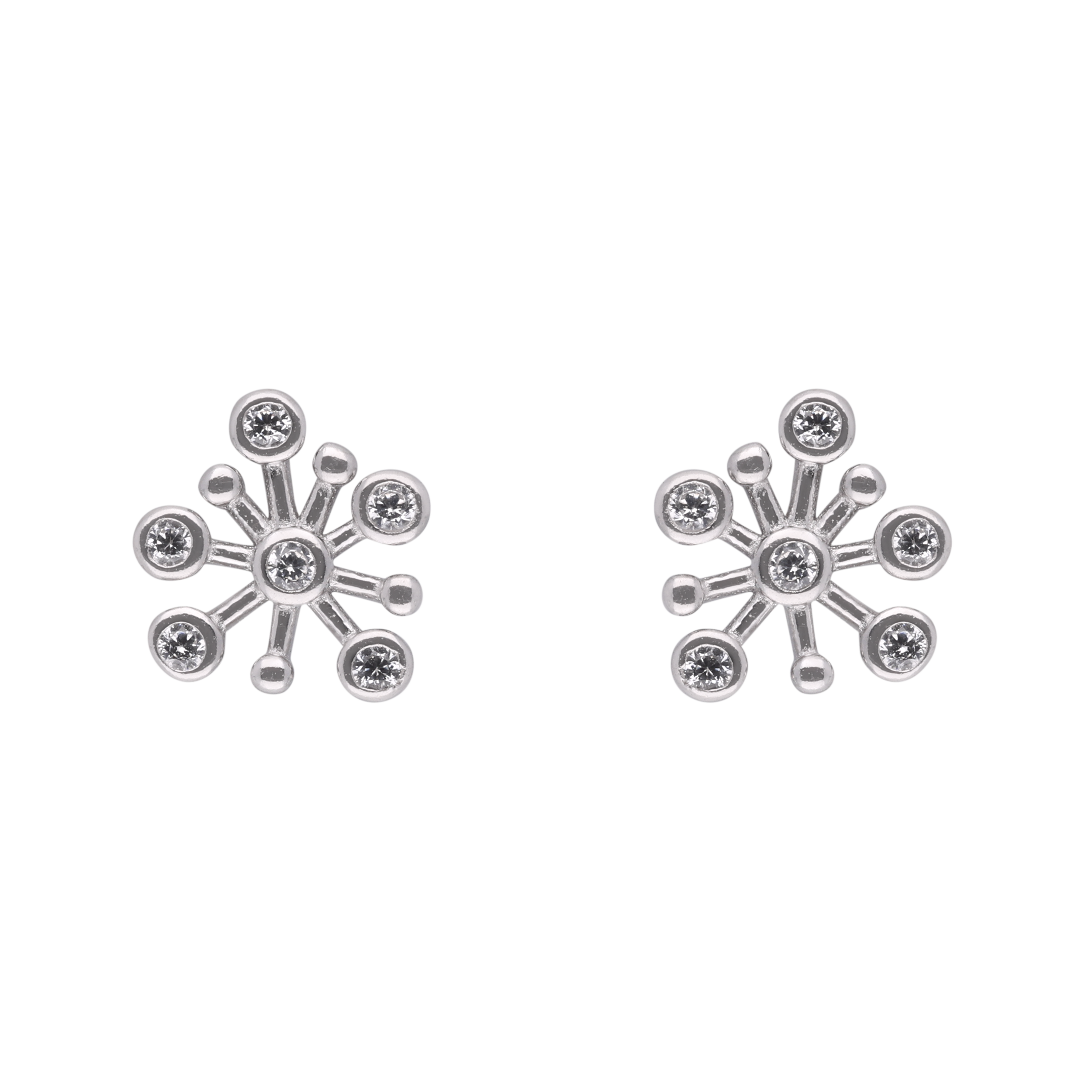 Sterling Silver Celestial Burst Stud Earrings | SKU : 0021158766