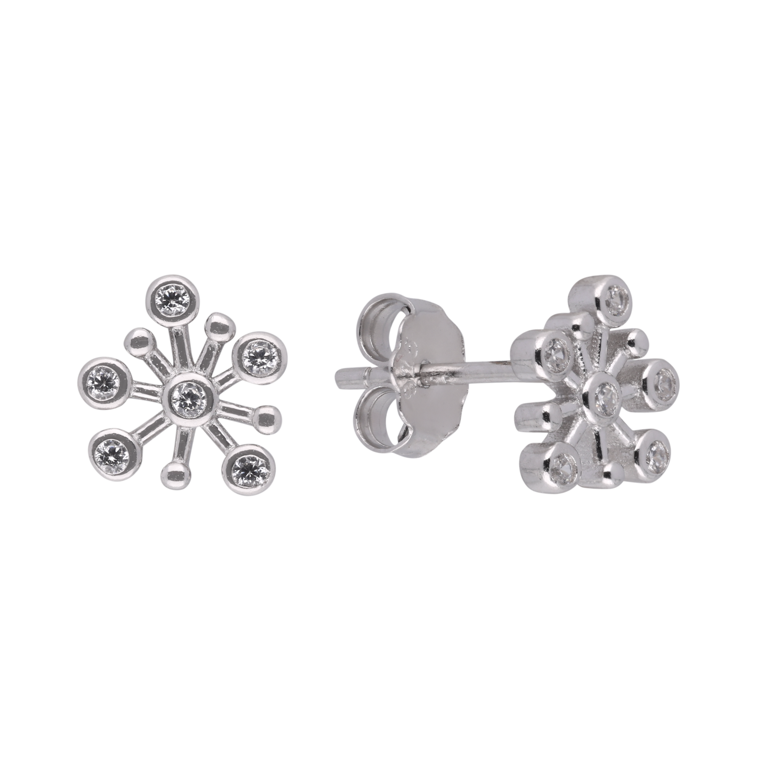 Sterling Silver Celestial Burst Stud Earrings | SKU : 0021158766