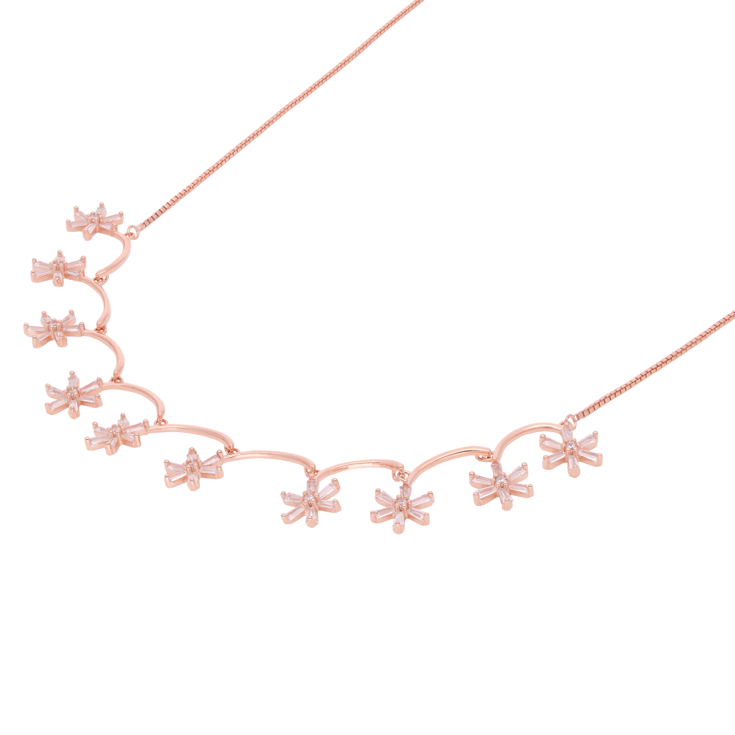 Rose Gold Sterling Silver Blossom Vine Necklace | SKU : 0021158810, 0021158797