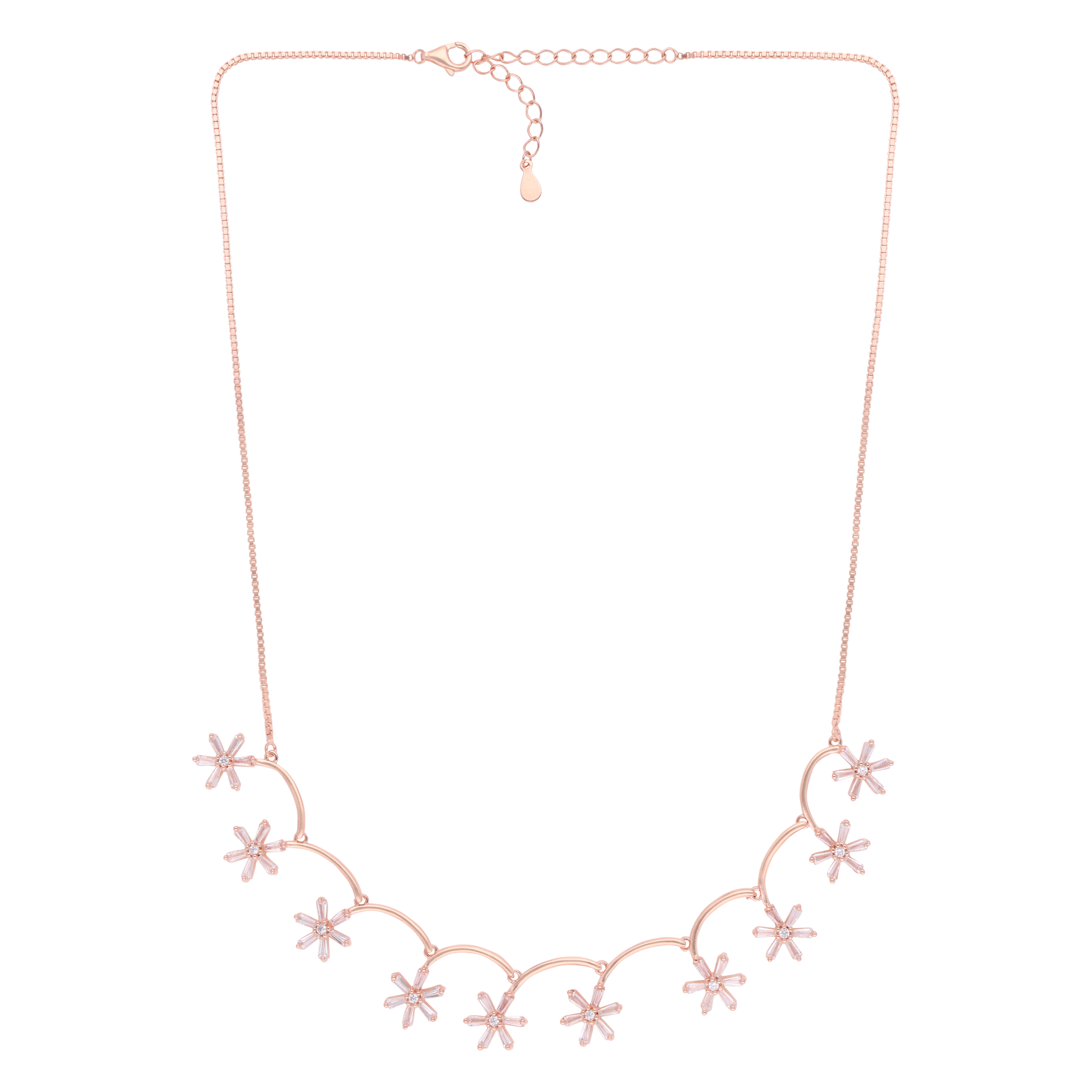 Rose Gold Sterling Silver Blossom Vine Necklace | SKU : 0021158810, 0021158797