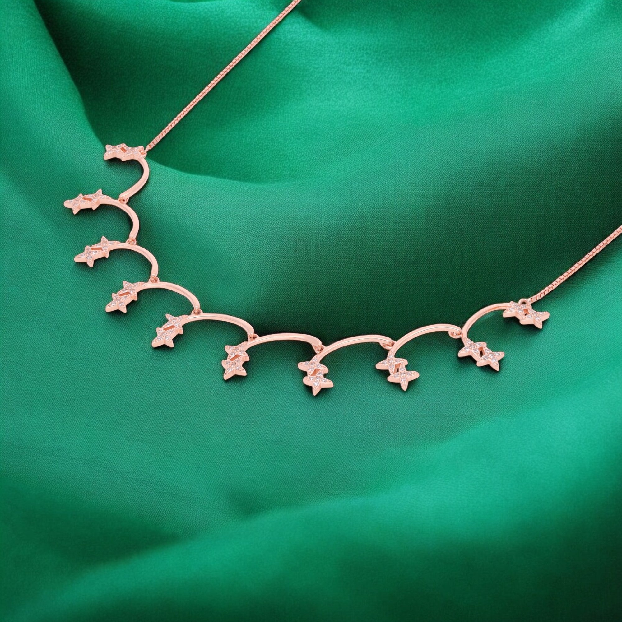 Rose Gold Sterling Silver Starry Vine Necklace | SKU : 0021158834