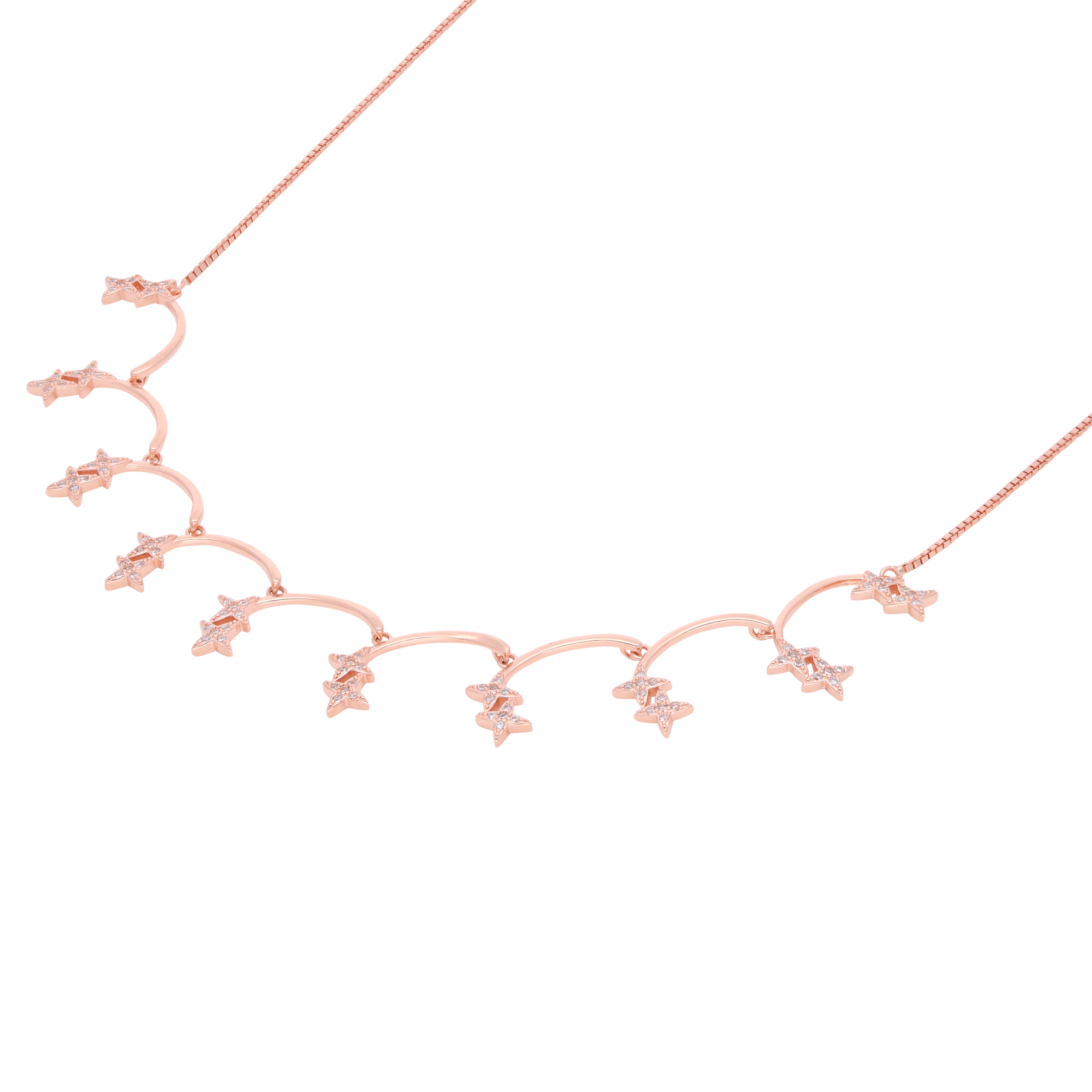 Rose Gold Sterling Silver Starry Vine Necklace | SKU : 0021158834