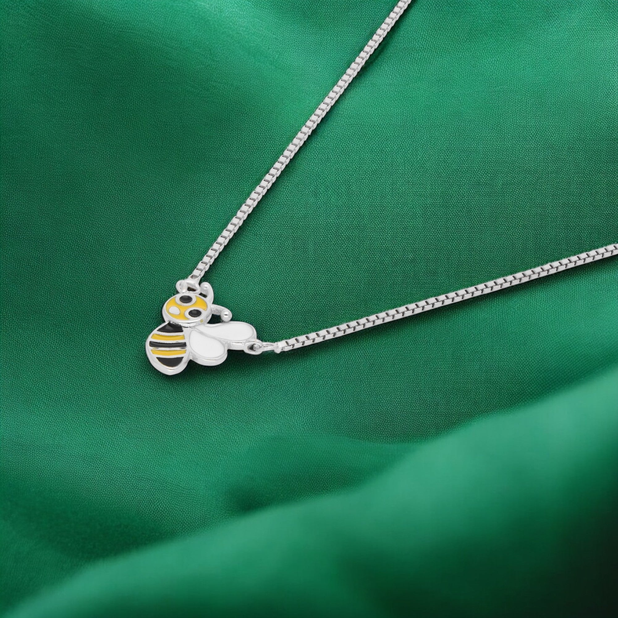 Rose Gold Sterling Silver Enamel Bee Pendant Necklace | SKU : 0021174087, 0021174094, 0021174100, 0021174117, 0021174124, 0021174131, 0003525197, 0003525203, 0003525210