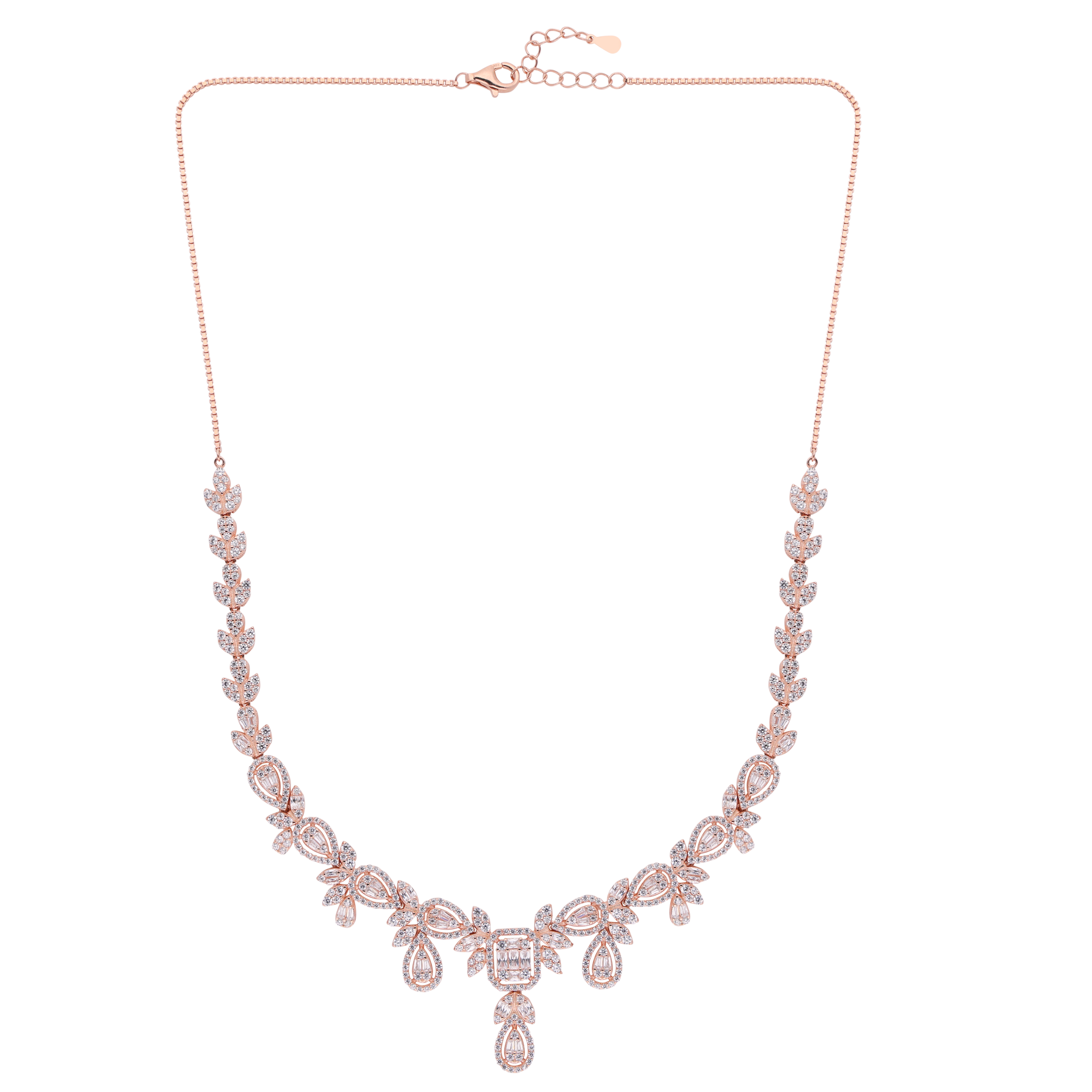 Exquisite Rose Gold Necklace with Sparkling Zirconia | SKU : 0021188305, 0003525647, 0003525562