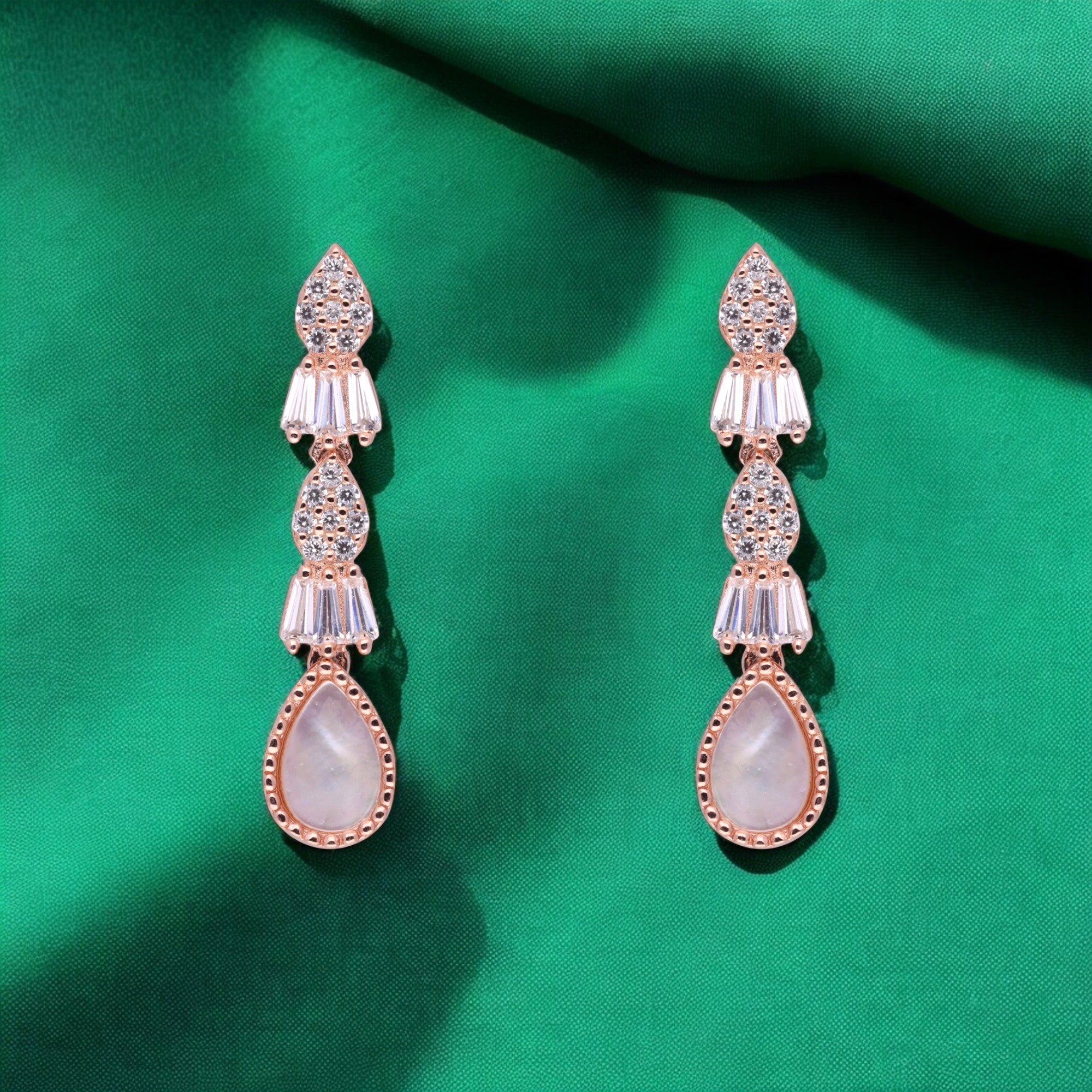 Elegant Sterling Silver Dangle Earrings with Crystal Accents | SKU : 0021188374, 0003525814, 0003526033