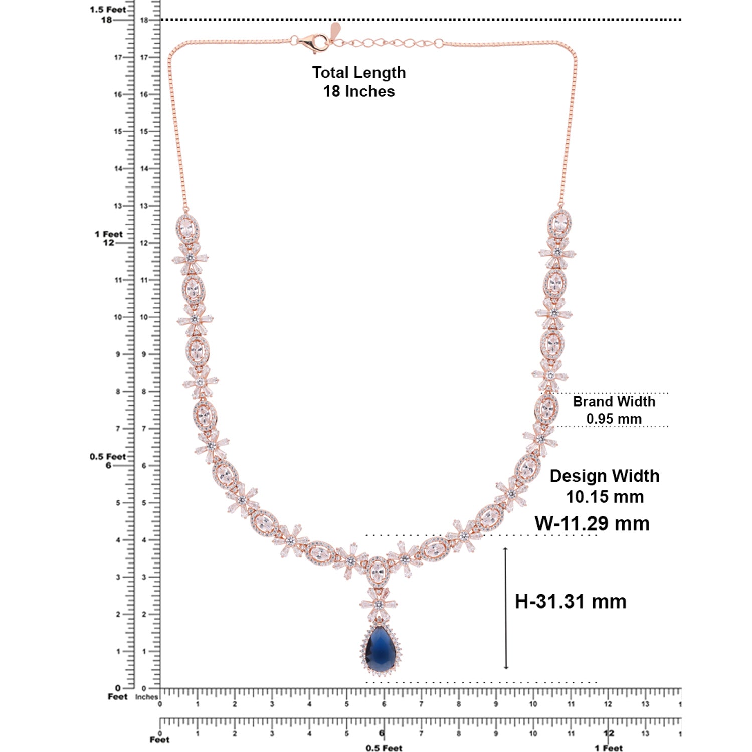 Rose Gold Necklace with Elegant Drop Pendant | SKU : 0021188602, 0021188589, 0003525722, 0003525944, 0003526088