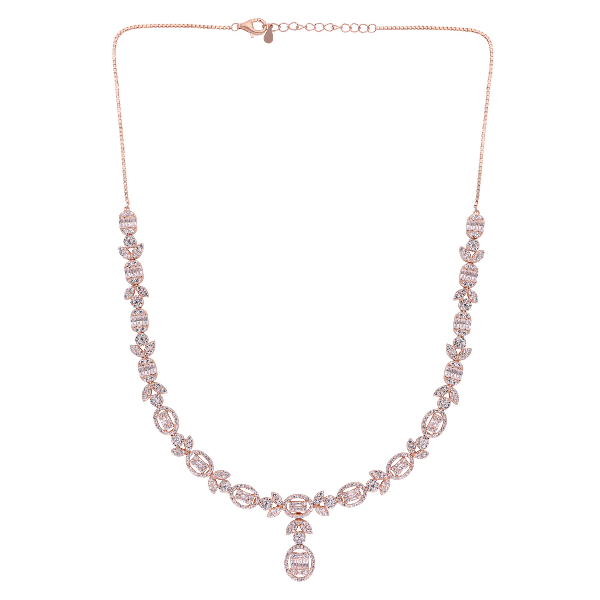 Sterling Silver Necklace with Elegant Drop Pendant & Zirconia | SKU : 0021188640, 0021188626, 0003525685, 0003525869