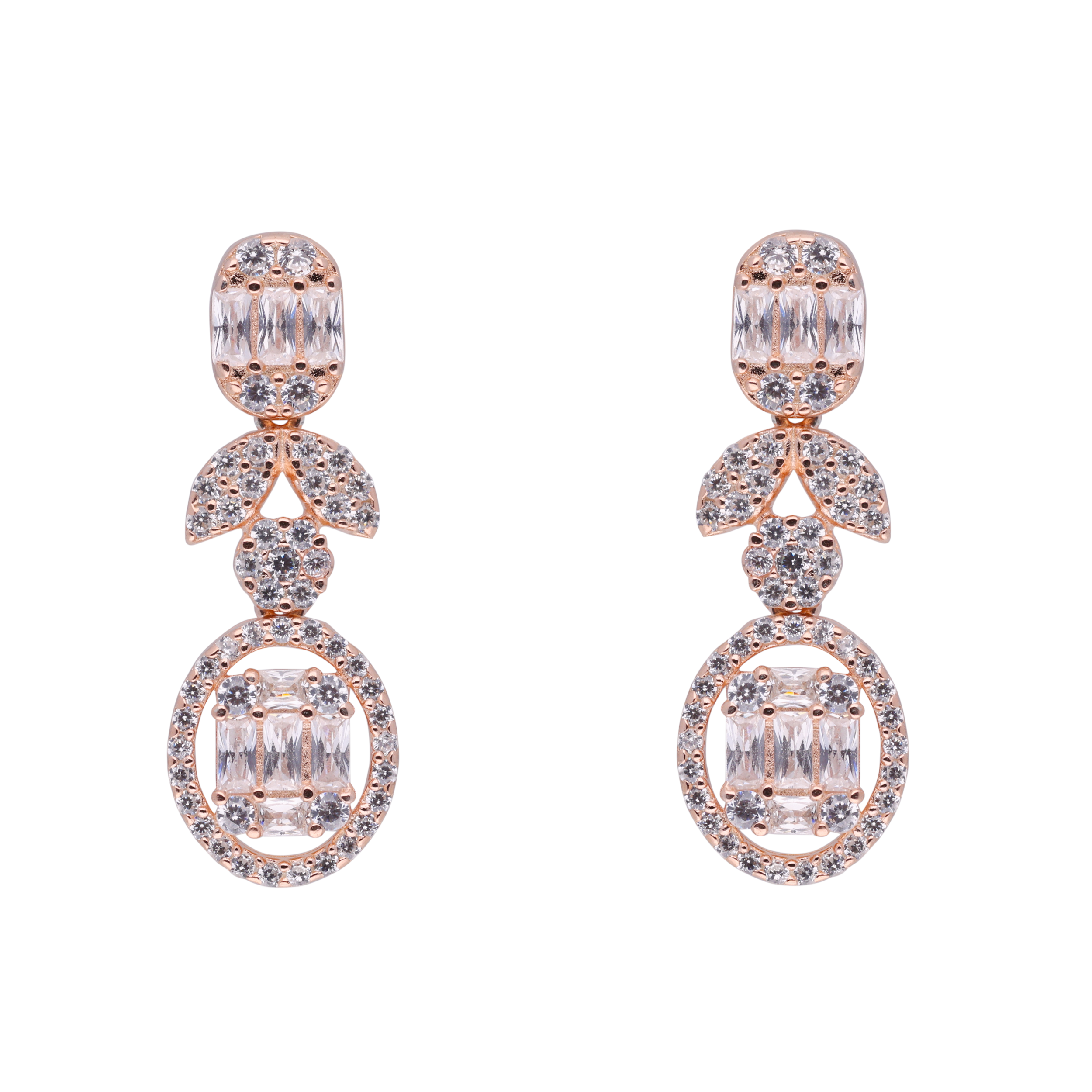 Ethereal Sterling Silver Dangle Earrings with Cubic Zirconia Accents | SKU : 0021188657, 0021188633