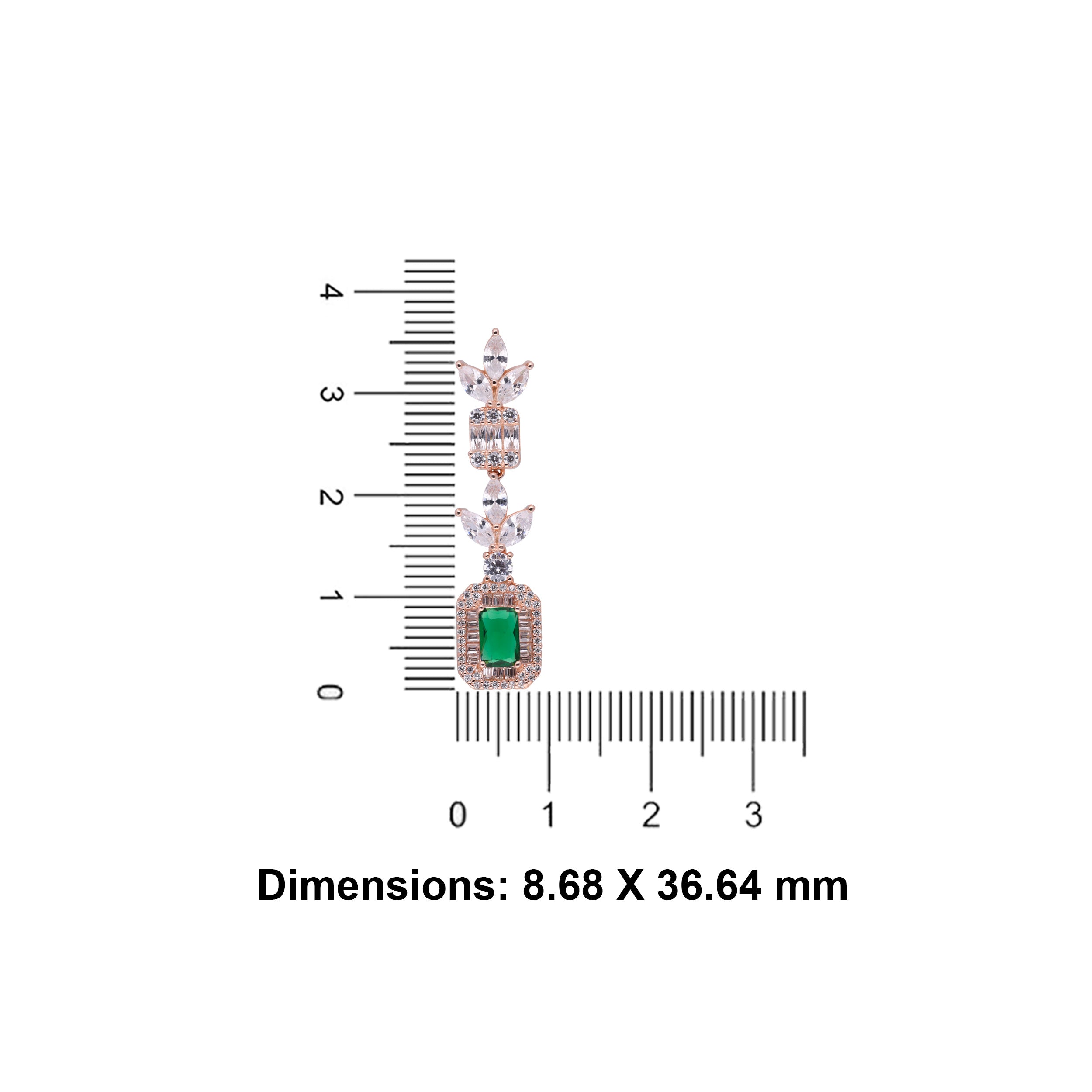 Celestial Grace Earrings with Emerald/Pink Center Stone | SKU : 0021189036, 0021189012, 0003526170, 0003526156, 0003525890