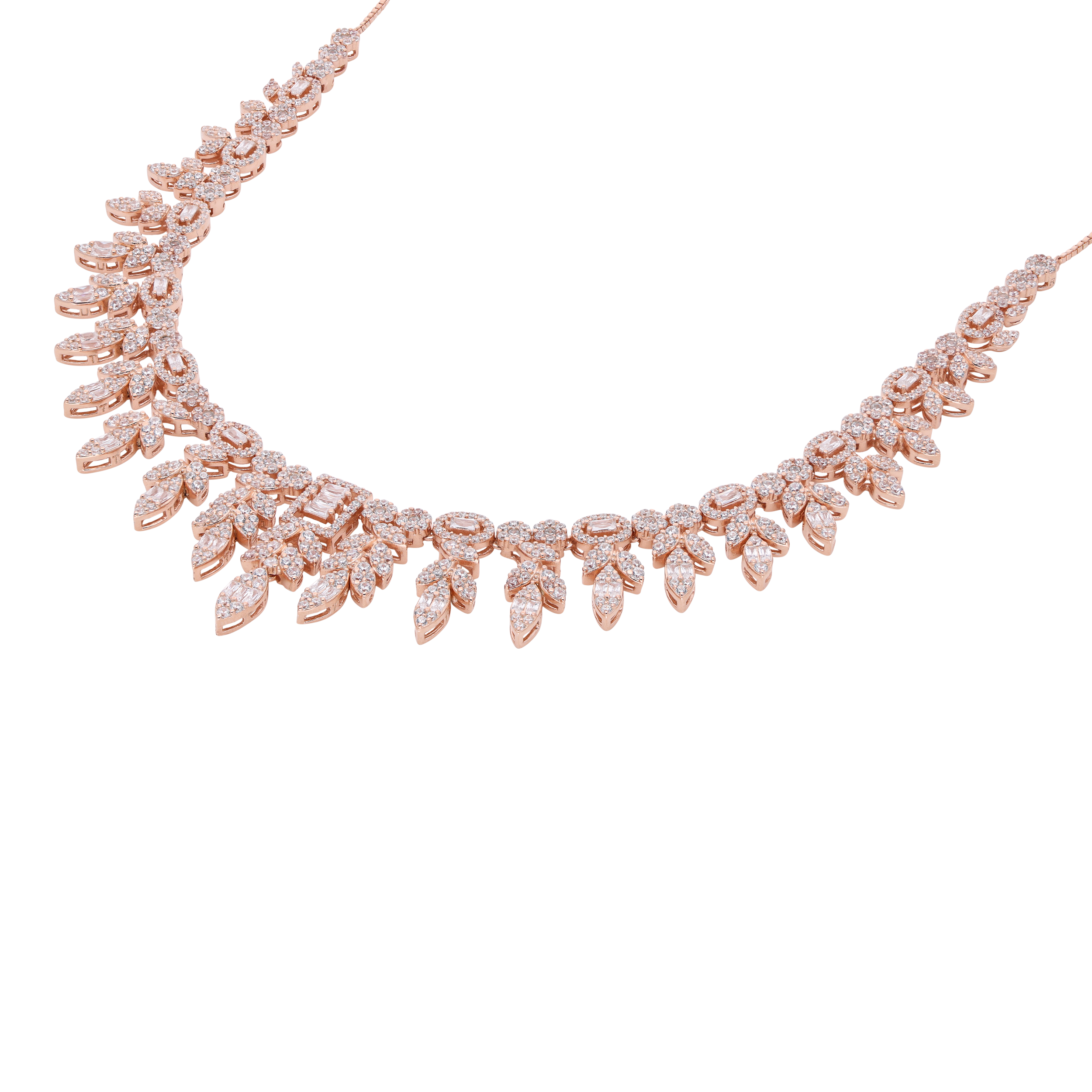 Sterling Silver Necklace with Cascading Zirconia Brilliance | SKU : 0021189203, 0021189227, 0021189241, 0003526064