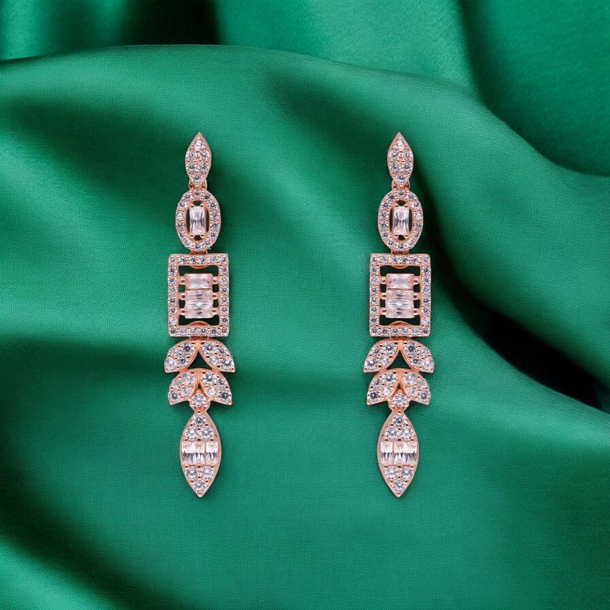 Elegant Sterling Silver Drop Earrings with Sparkling Cubic Zirconia | SKU : 0021189258, 0021189234, 0021189210, 0003526071