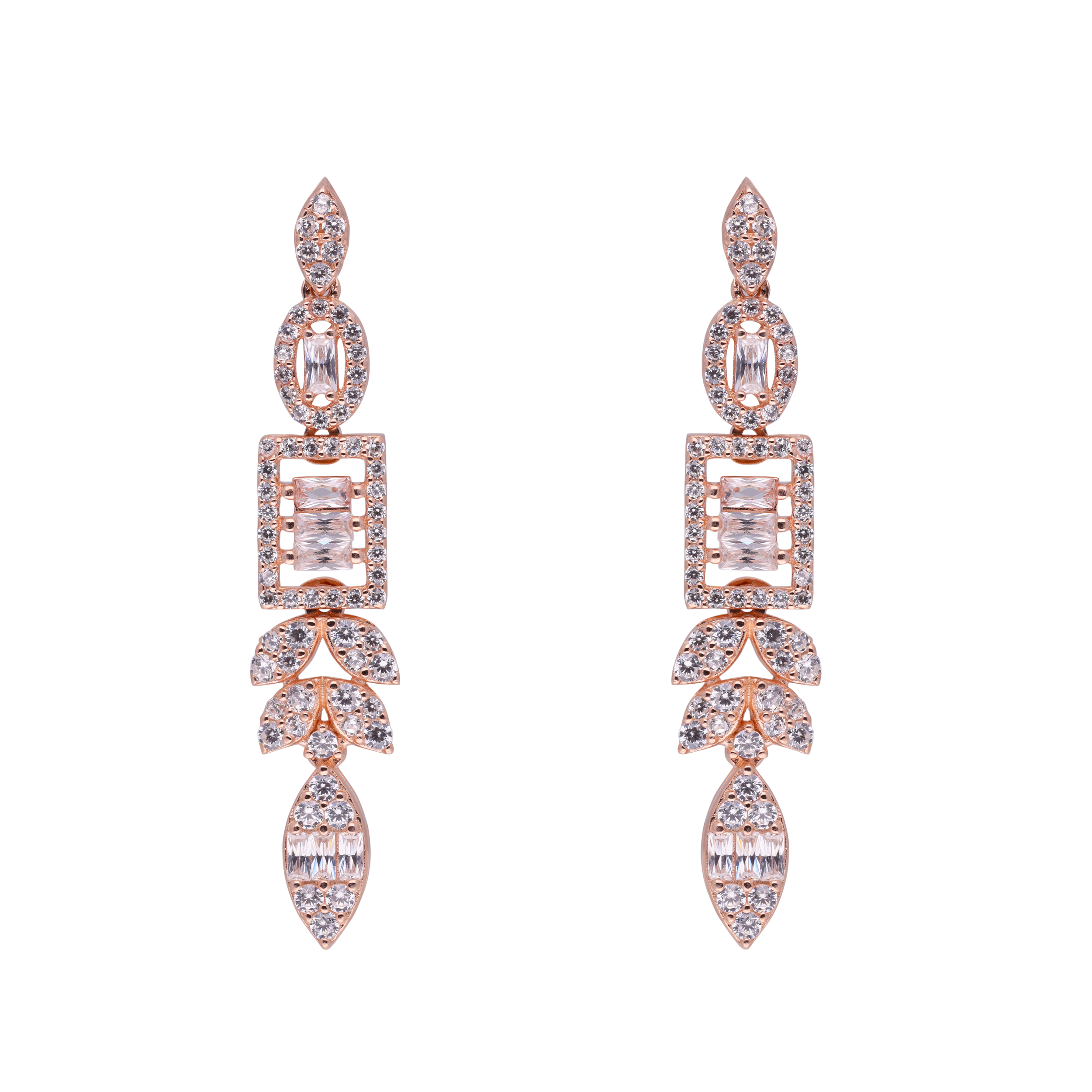 Elegant Sterling Silver Drop Earrings with Sparkling Cubic Zirconia | SKU : 0021189258, 0021189234, 0021189210, 0003526071