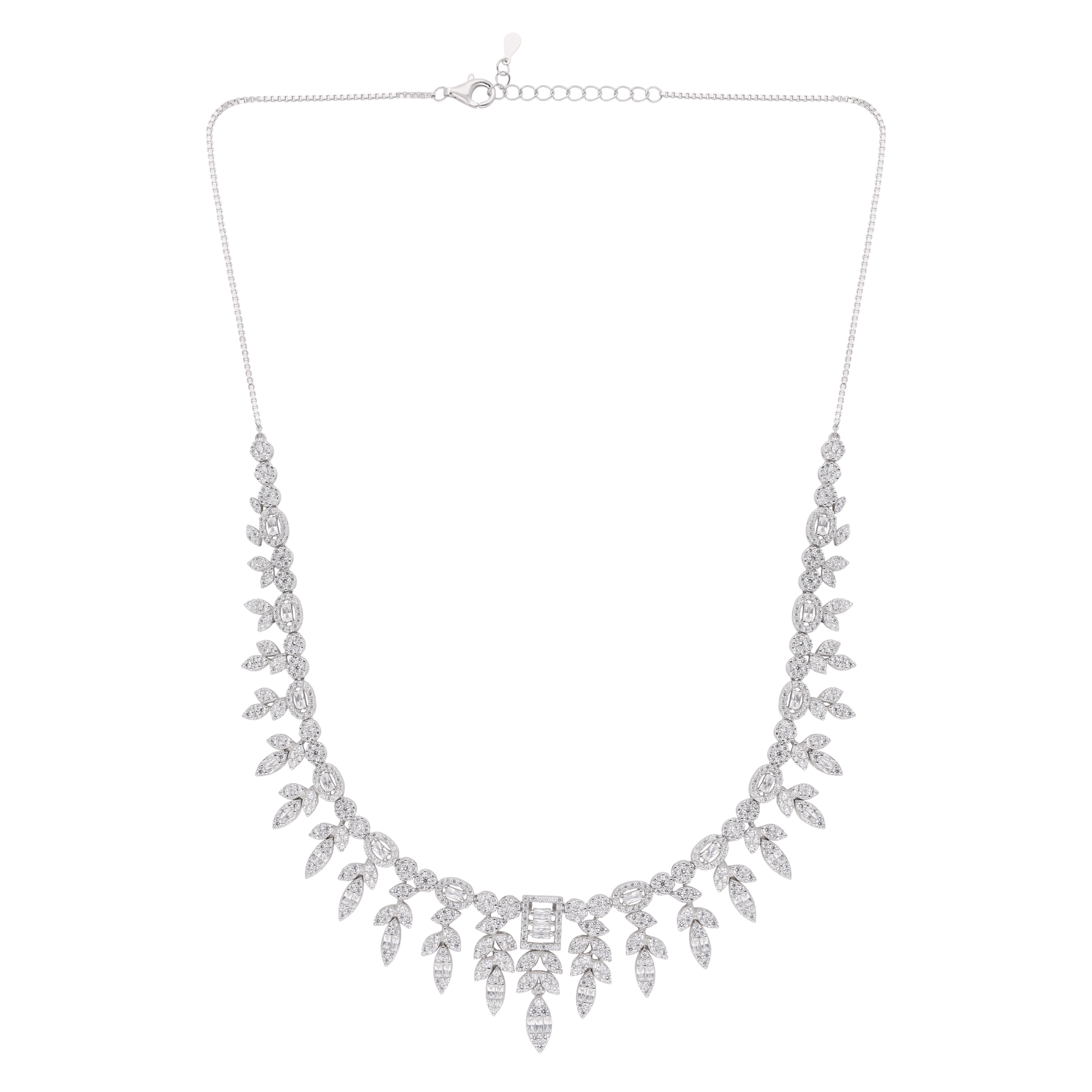 Sterling Silver Necklace with Cascading Zirconia Brilliance | SKU : 0021189203, 0021189227, 0021189241, 0003526064