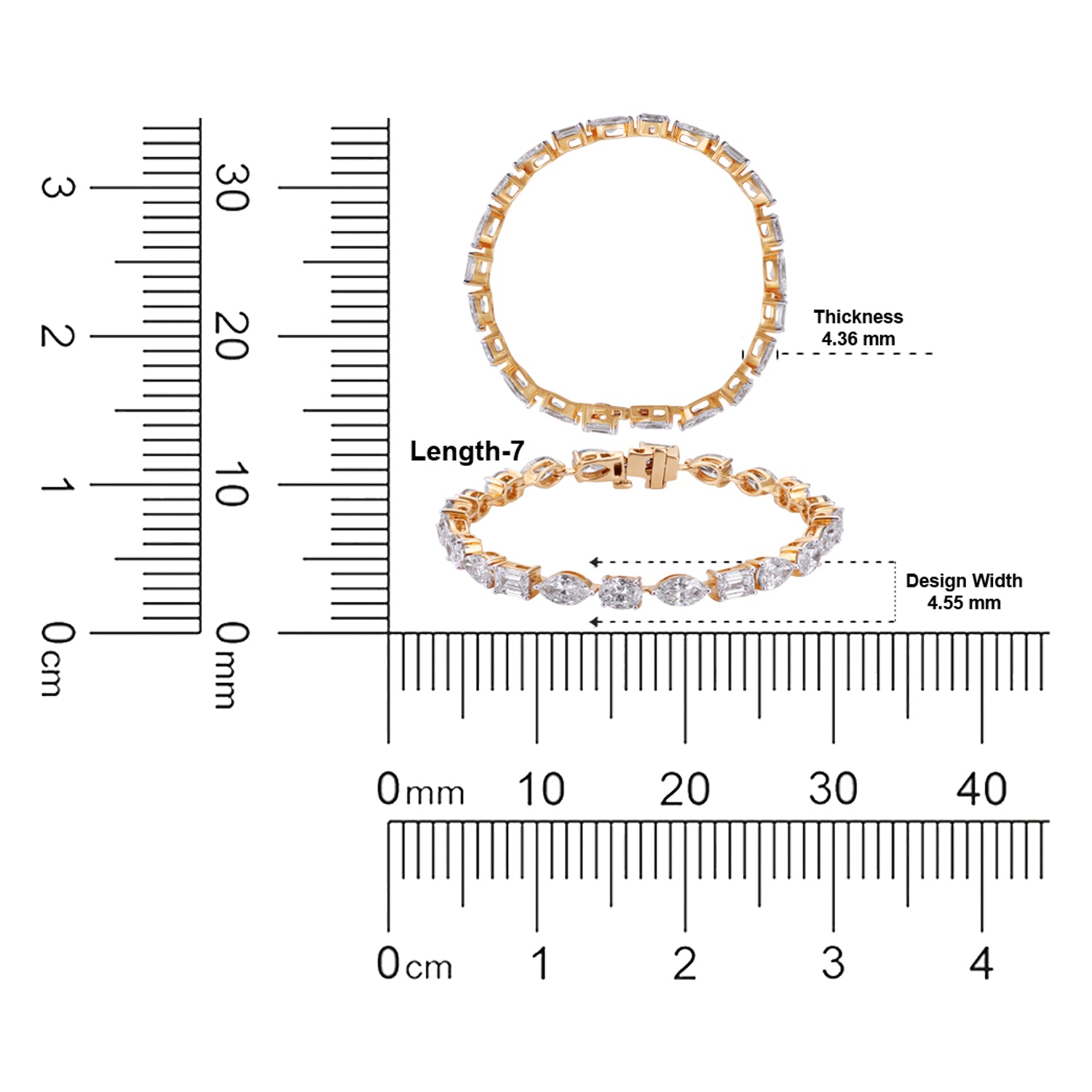 Golden Harmony Multi-Cut Lab Grown Diamond Bracelet | SKU : 0021257636