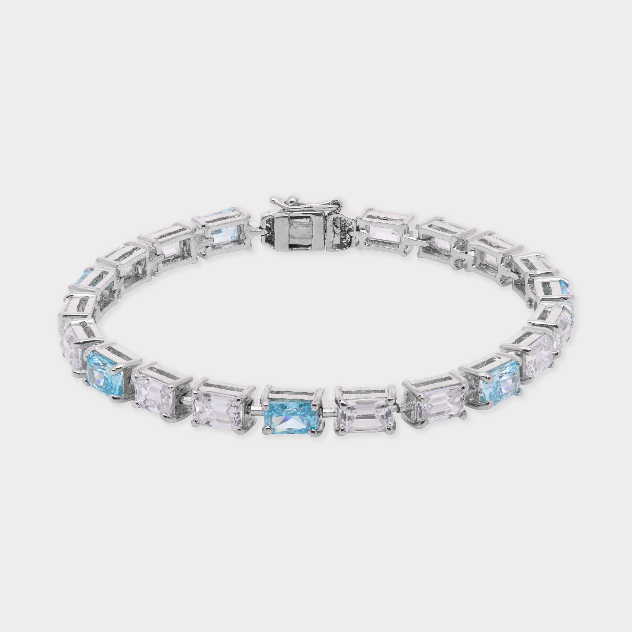 Glacial Blue Emerald-Cut Tennis Bracelet | SKU: 0021325960
