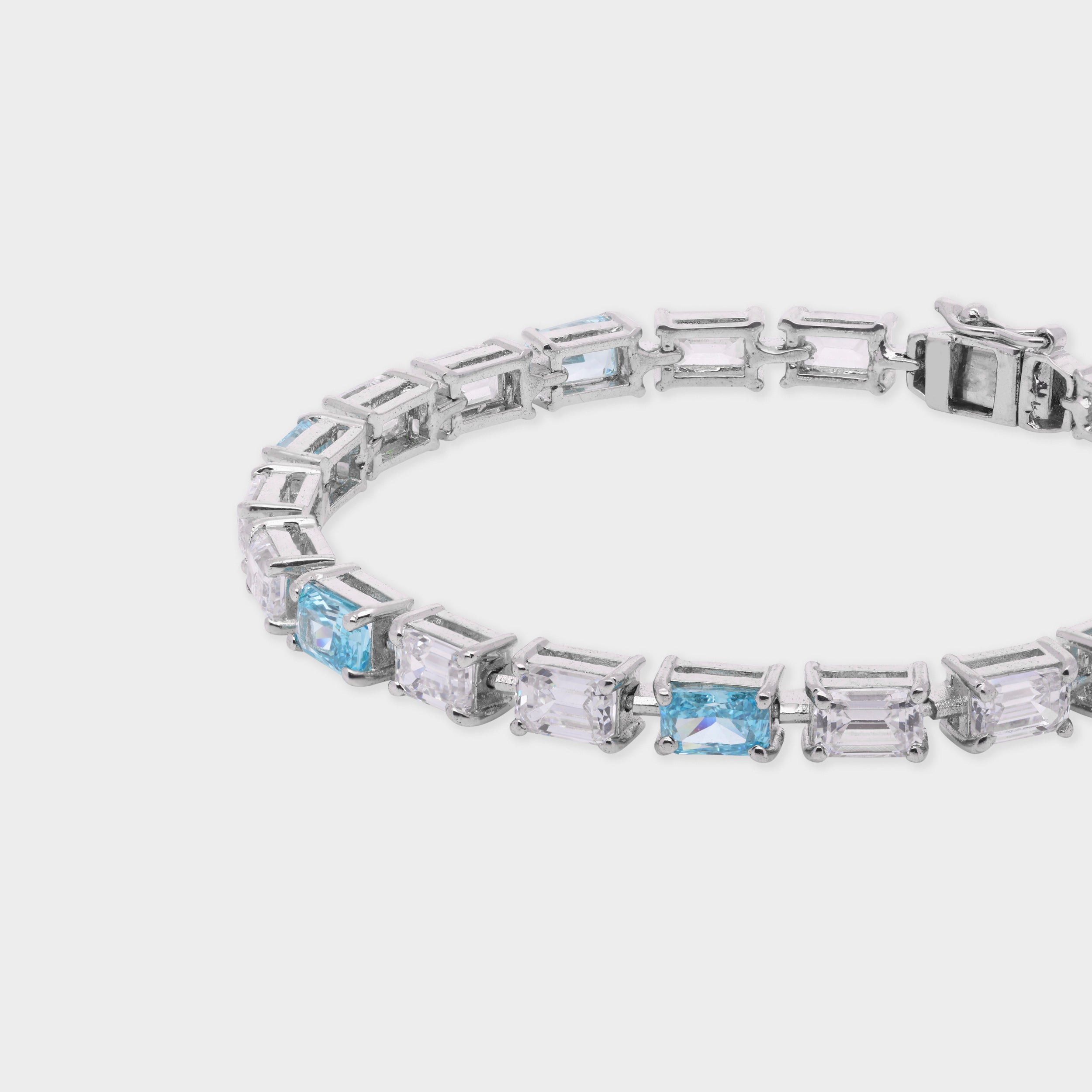 Glacial Blue Emerald-Cut Tennis Bracelet | SKU: 0021325960