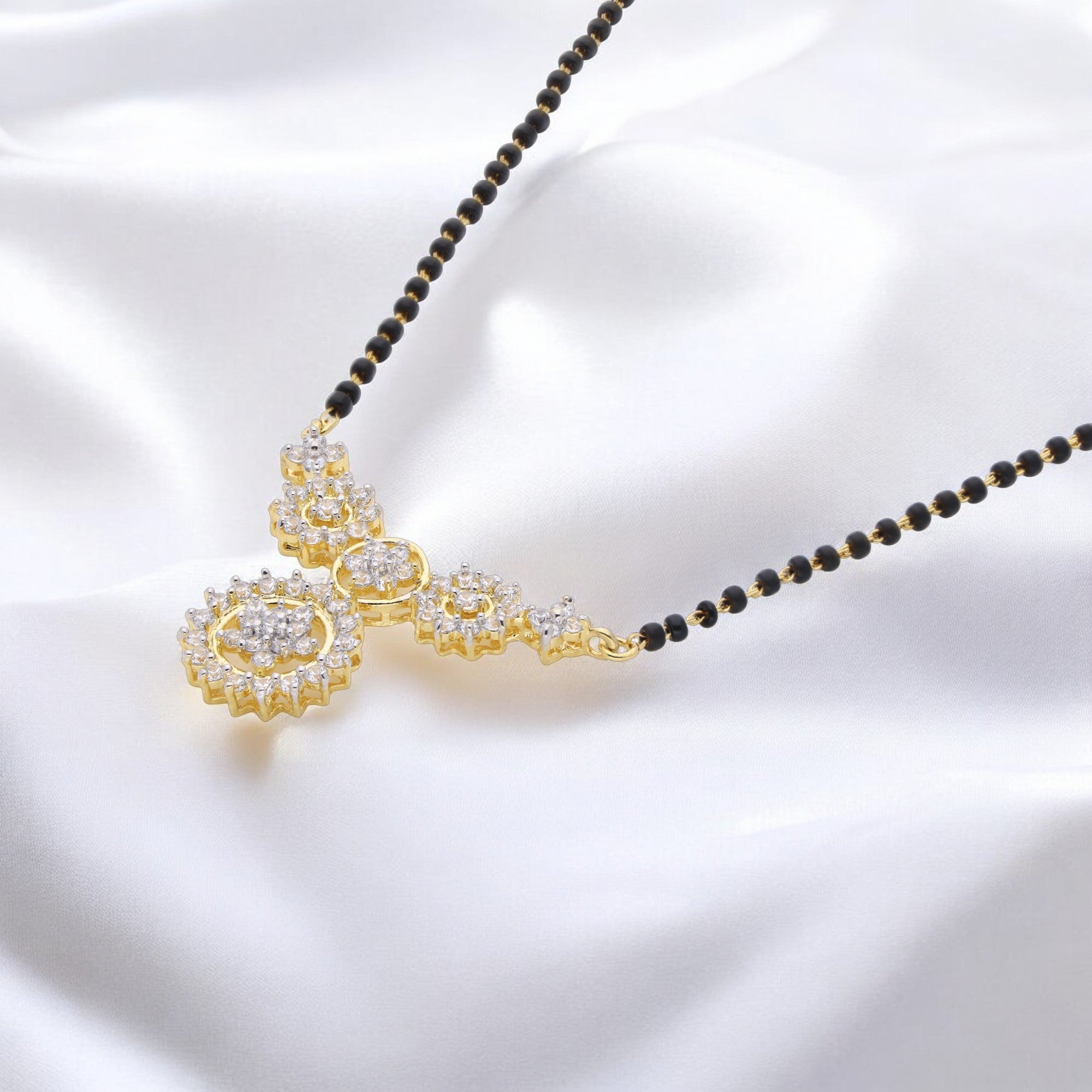 Timeless Gold-Plated Mangalsutra with Floral Pendant | SKU: 0021327650