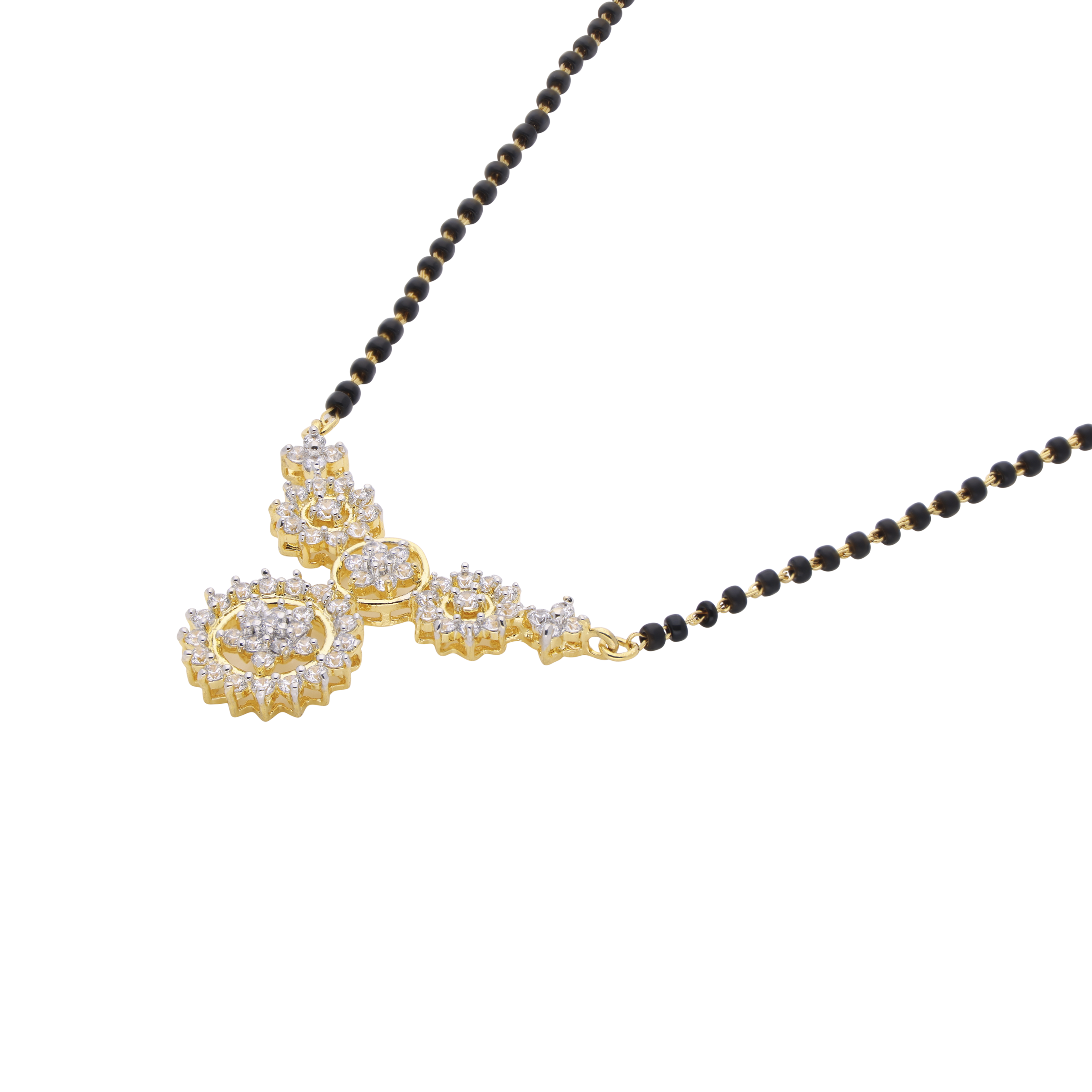 Timeless Gold-Plated Mangalsutra with Floral Pendant | SKU: 0021327650