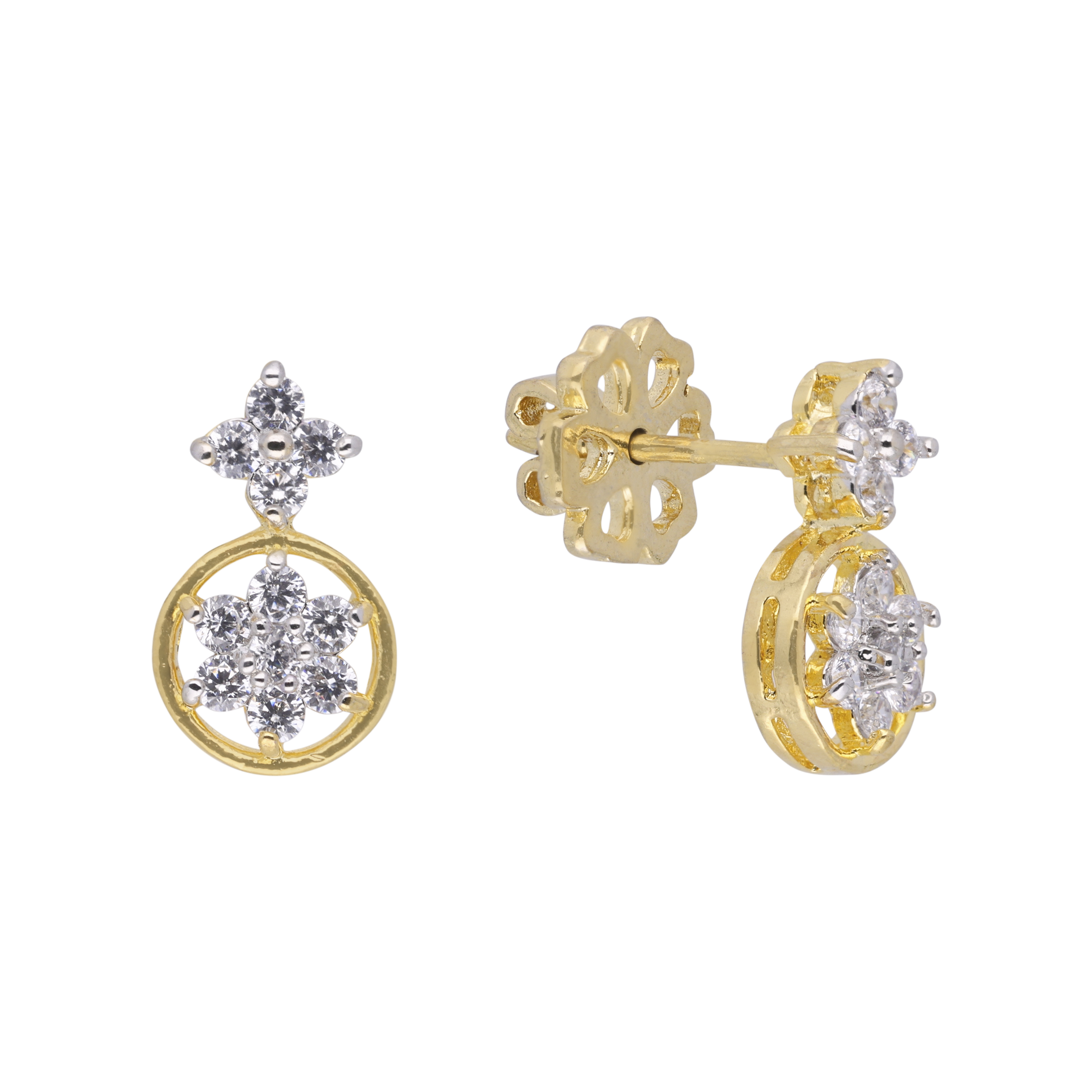 Timeless Gold-Tone Floral Drop Earrings| SKU: 0021327667