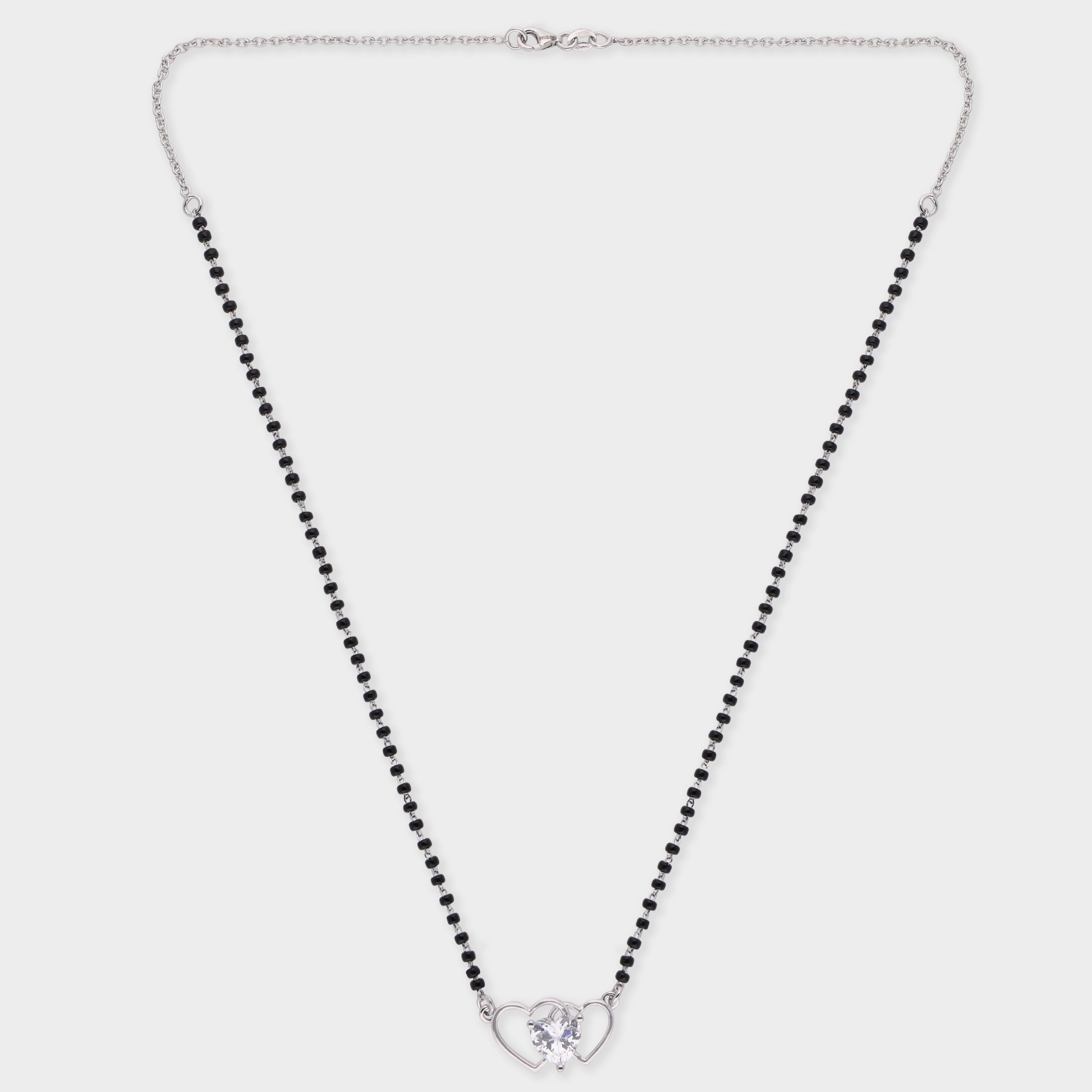 Elegant Heart-Cut Stone Mangalsutra with Dual Heart Charm | SKU : 0021327940