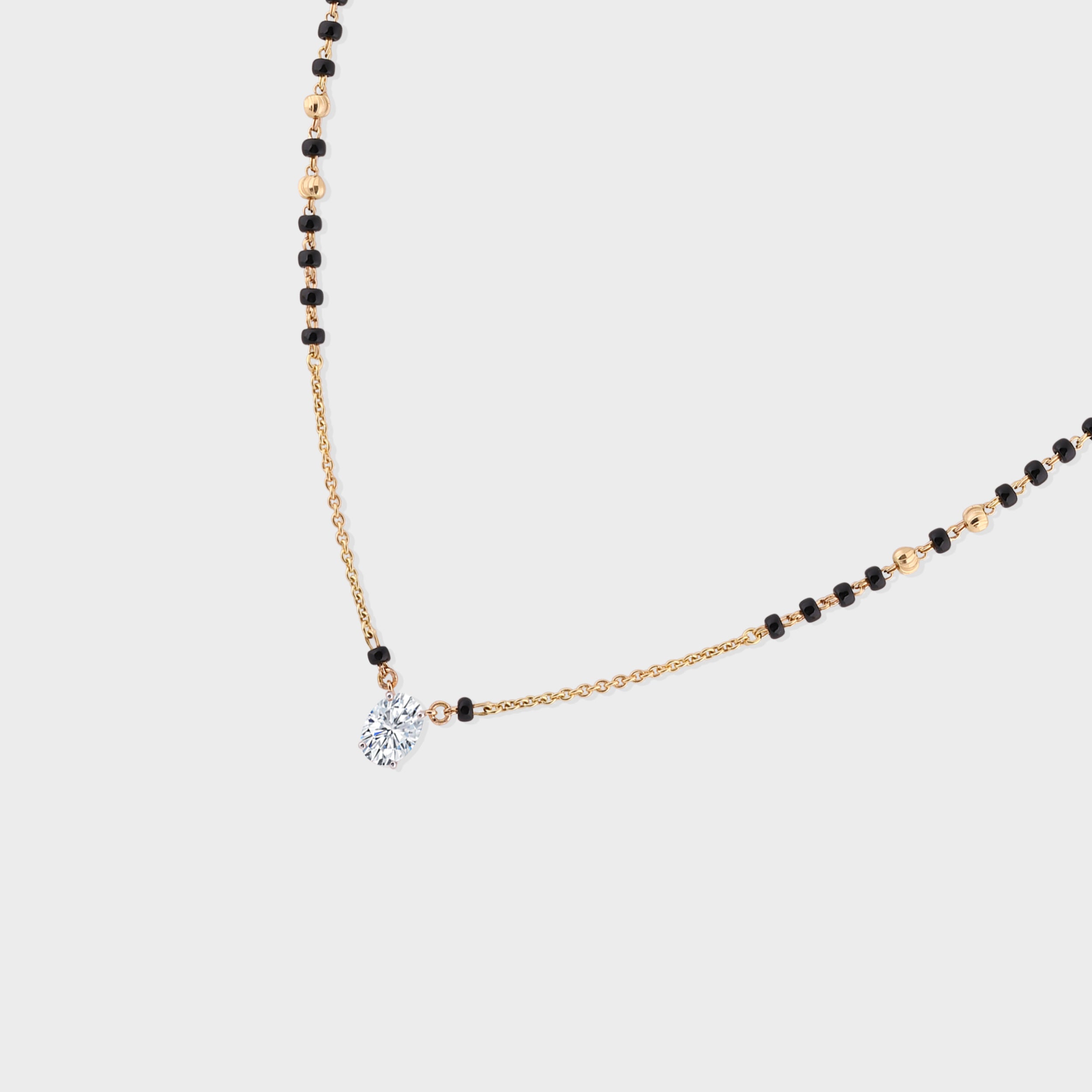 Oval Cut 0.740 Carat Solitaire Lab-Grown Diamond Mangalasutra | SKU: 0021329920