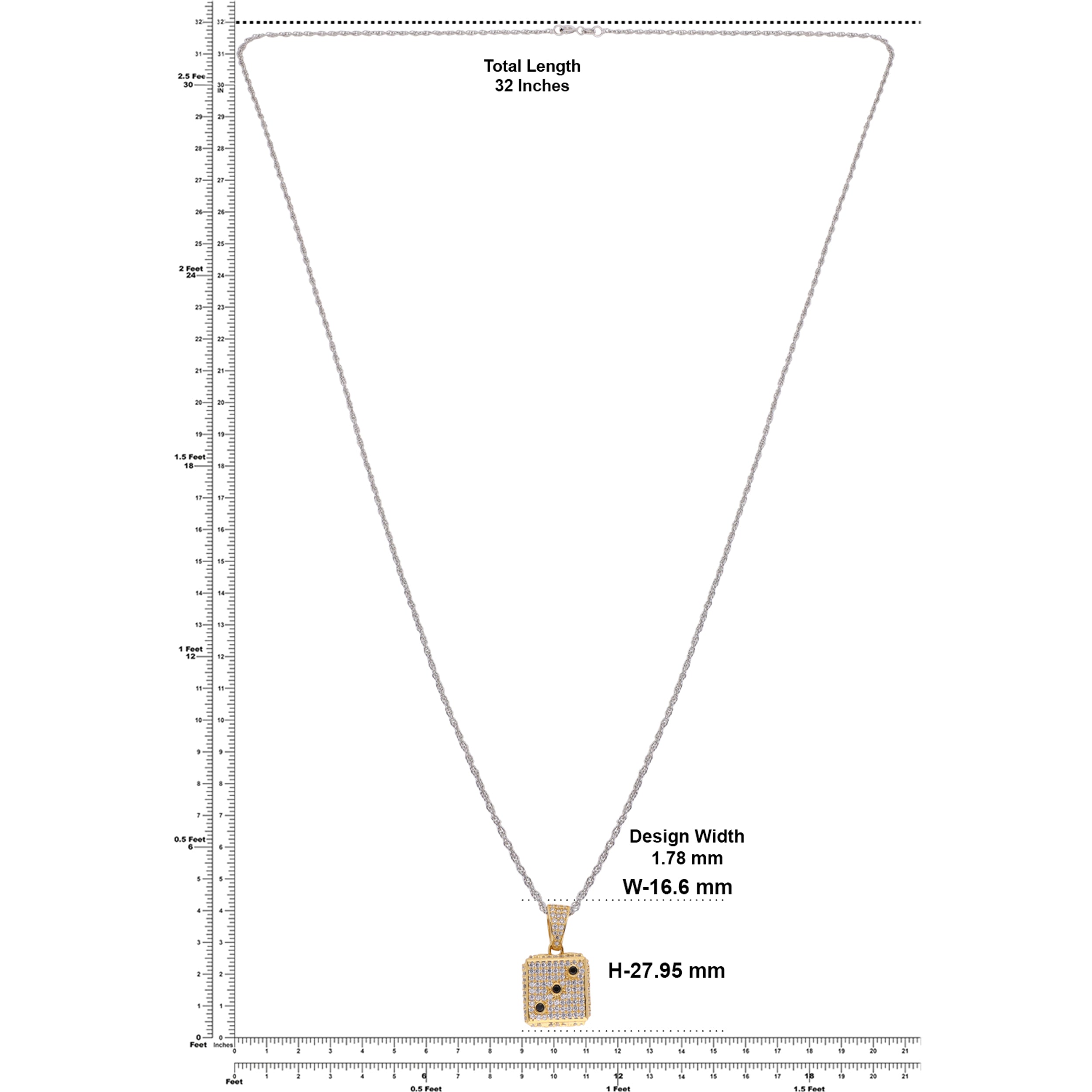 Sterling Silver Bold & Stylish Lucky Dice Pendant | SKU : 0003566602, 0021341717, 0021341663